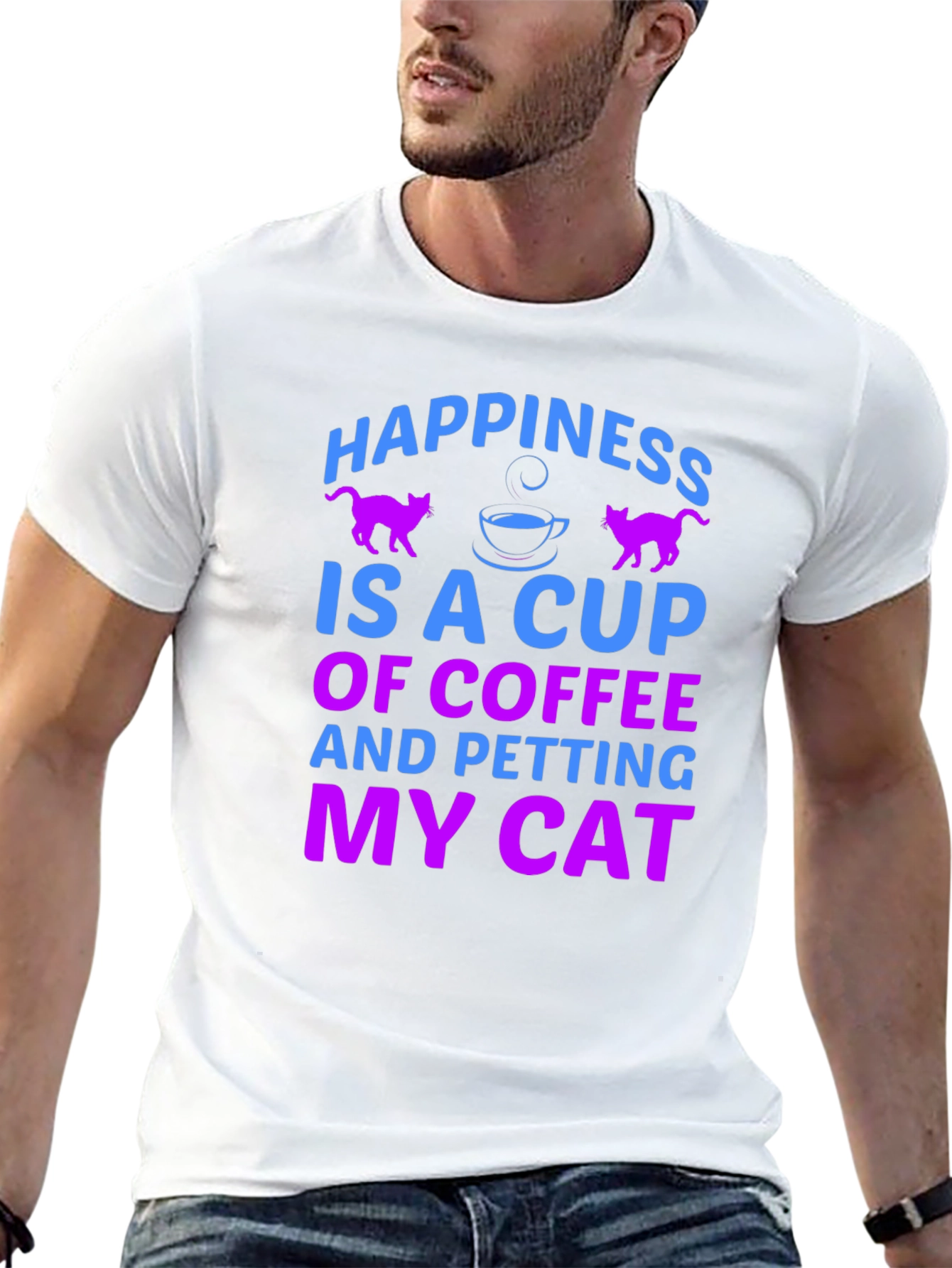Happiness is Coffee & Cats T-Shirt