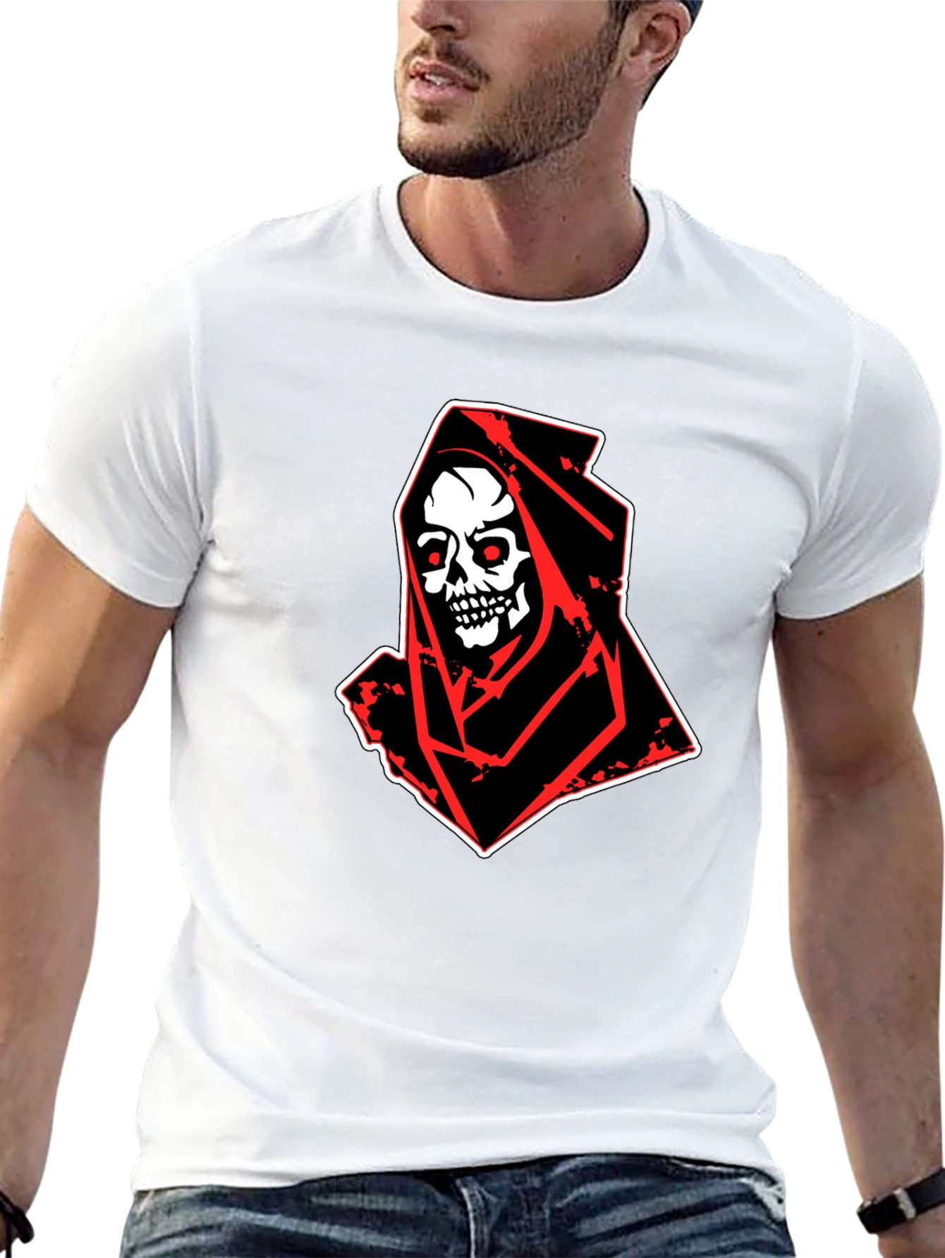 Grim Reaper Graphic Tee - Skull Design