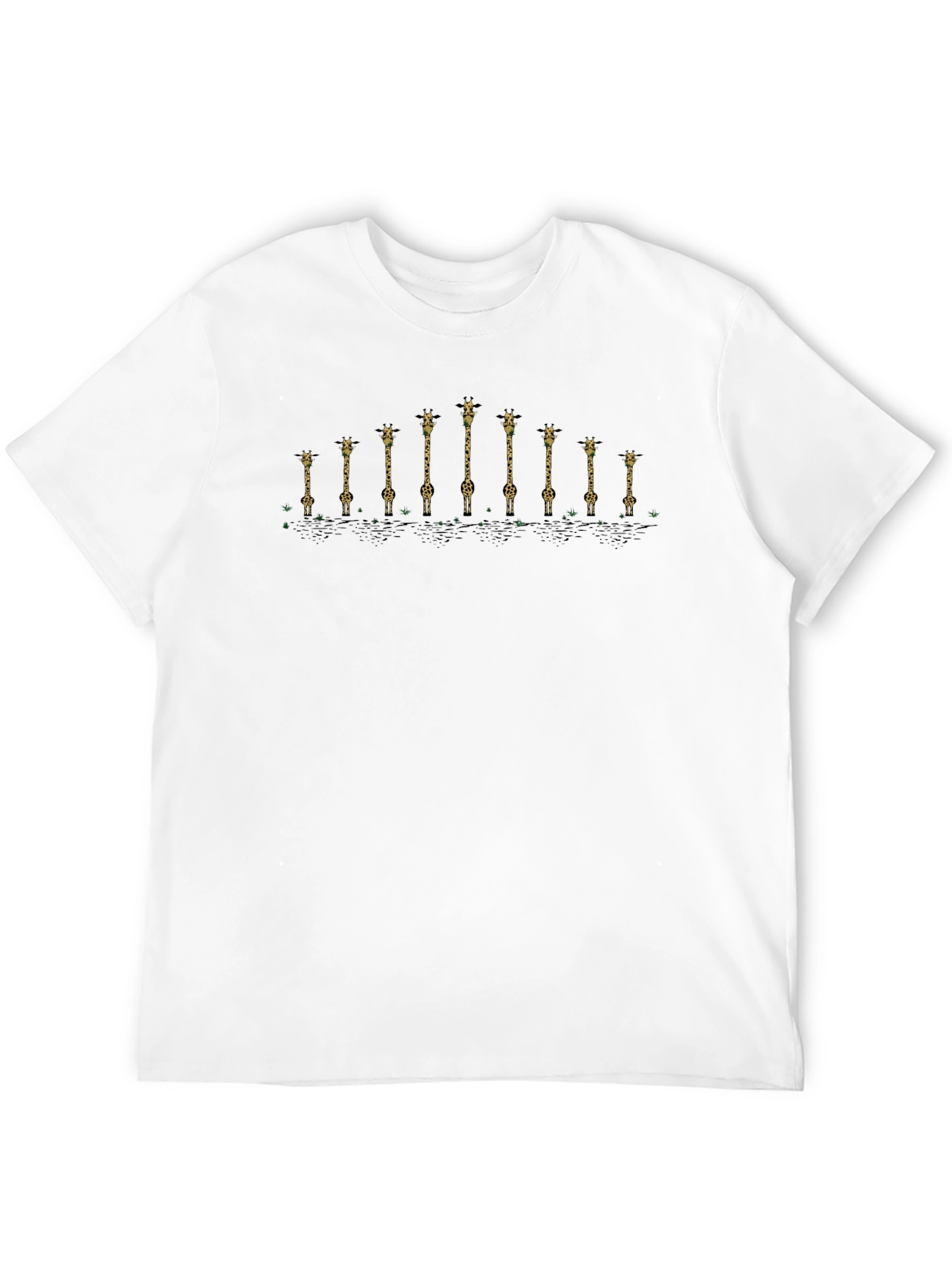Giraffe Lineup Tee - Unique Graphic Print Black T-Shirt