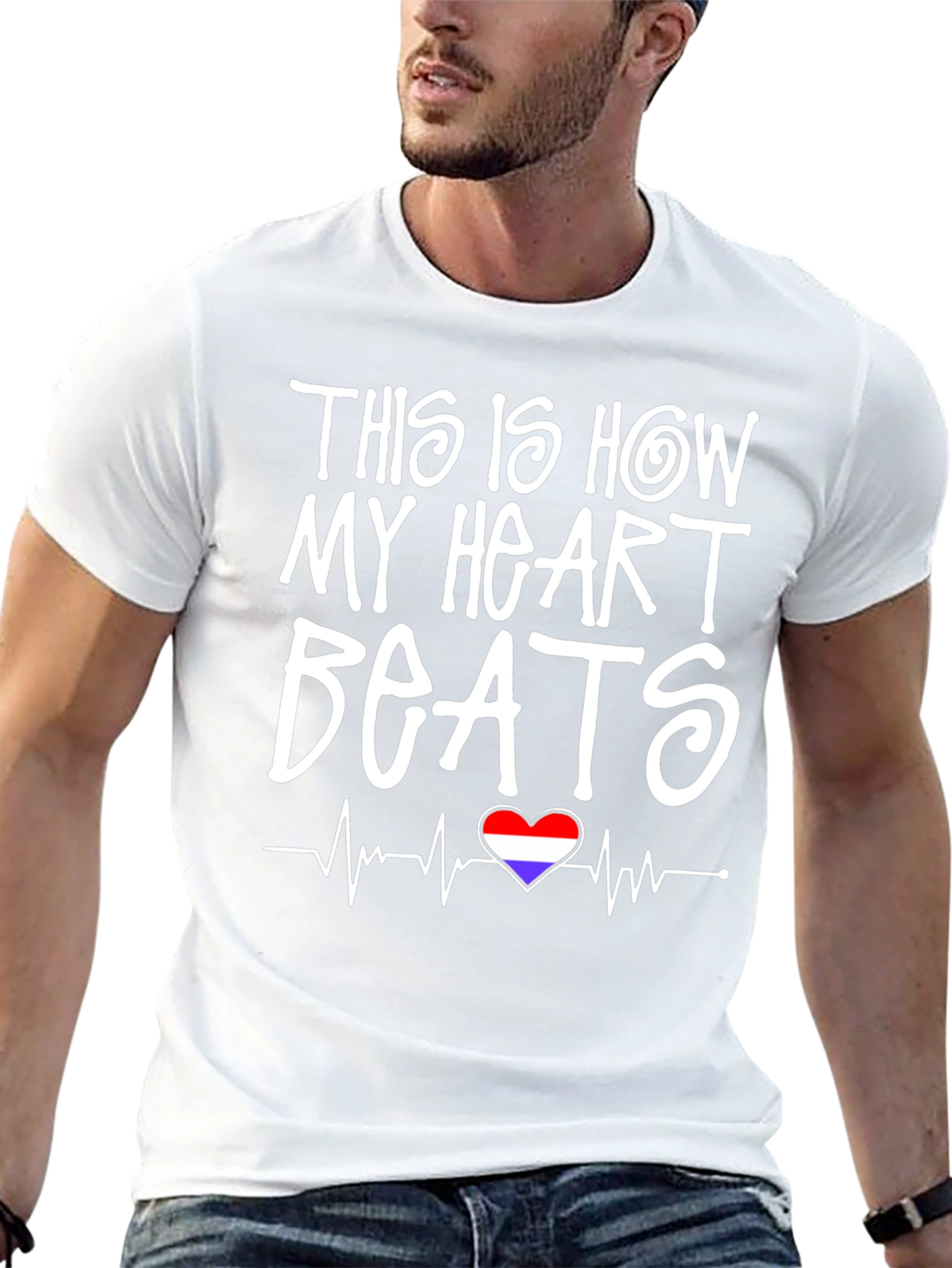 Heartbeat Pride Flag Heart Graphic Tee