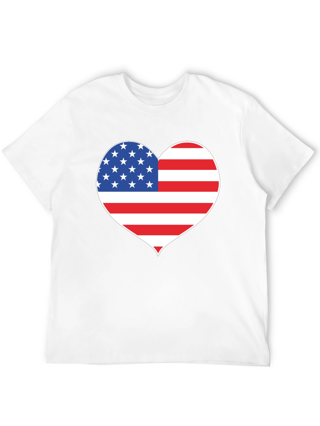 American Flag Heart Graphic T-Shirt Patriotic Love