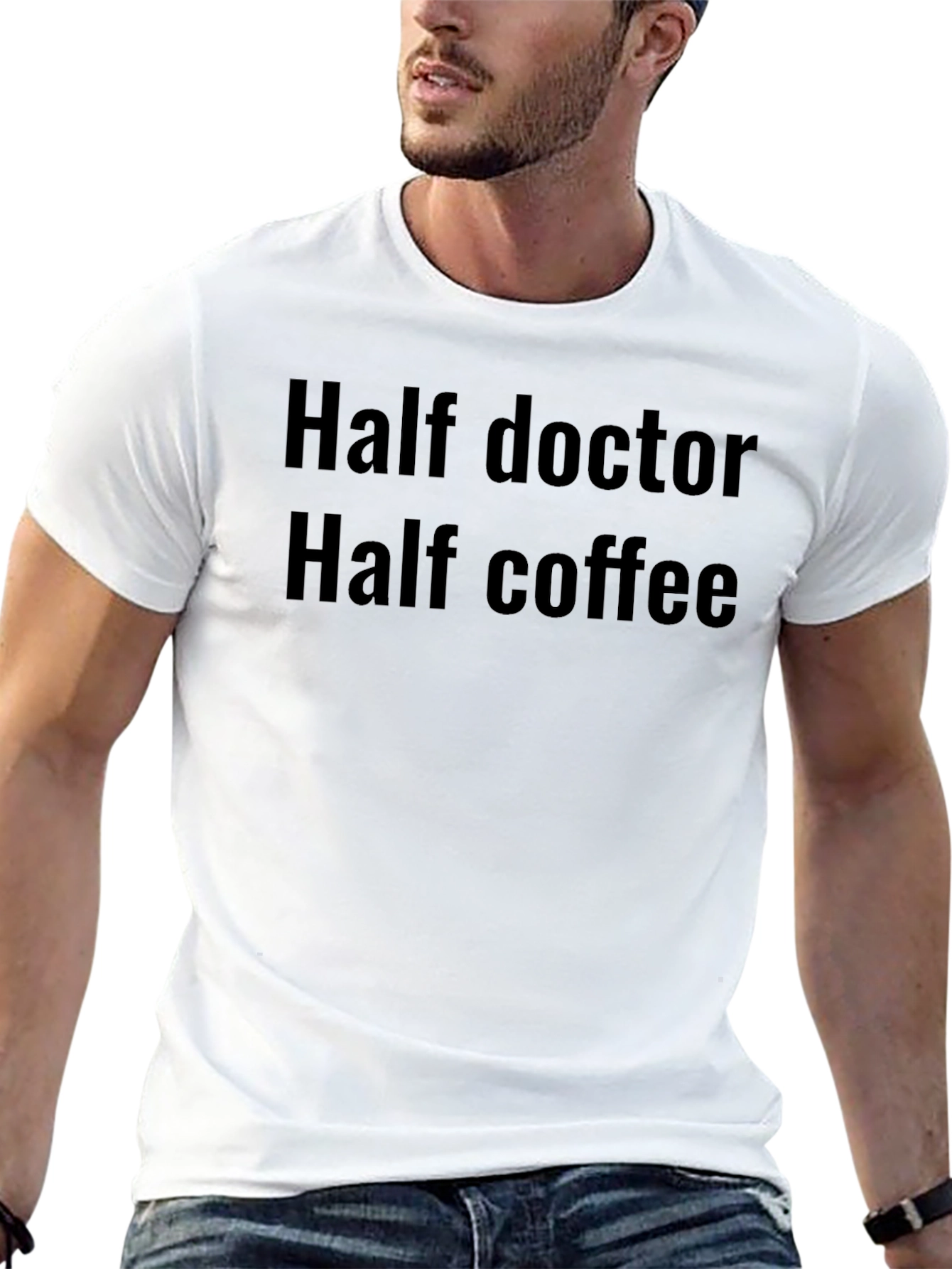 Half Doctor Half Coffee T-Shirt - Black