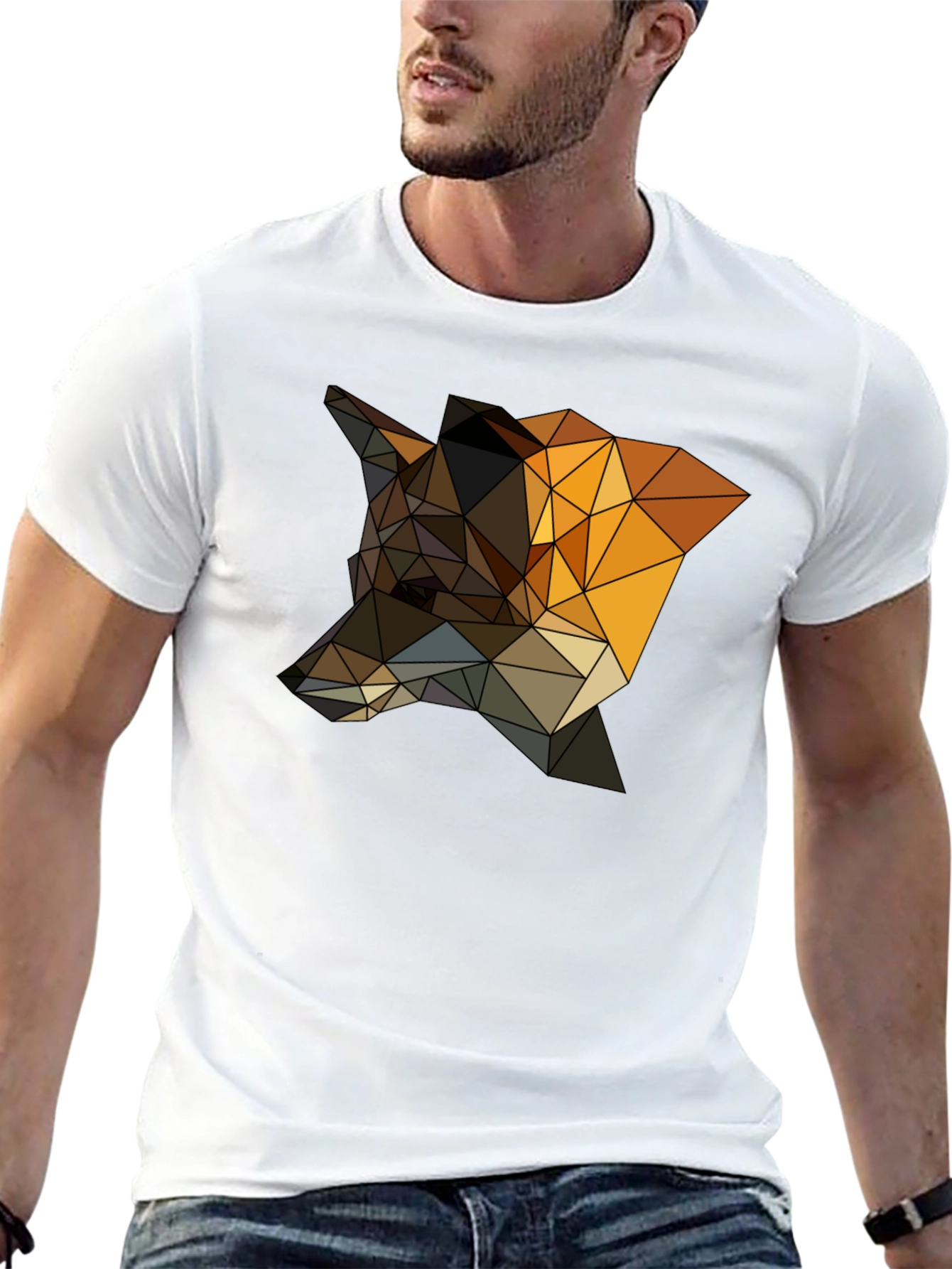 Geometric Fox T-Shirt - Stylish Animal Design