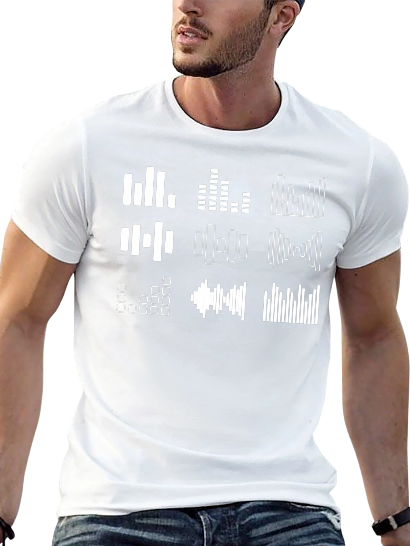 Audio Spectrum Graphic T-Shirt - Black Cotton Tee