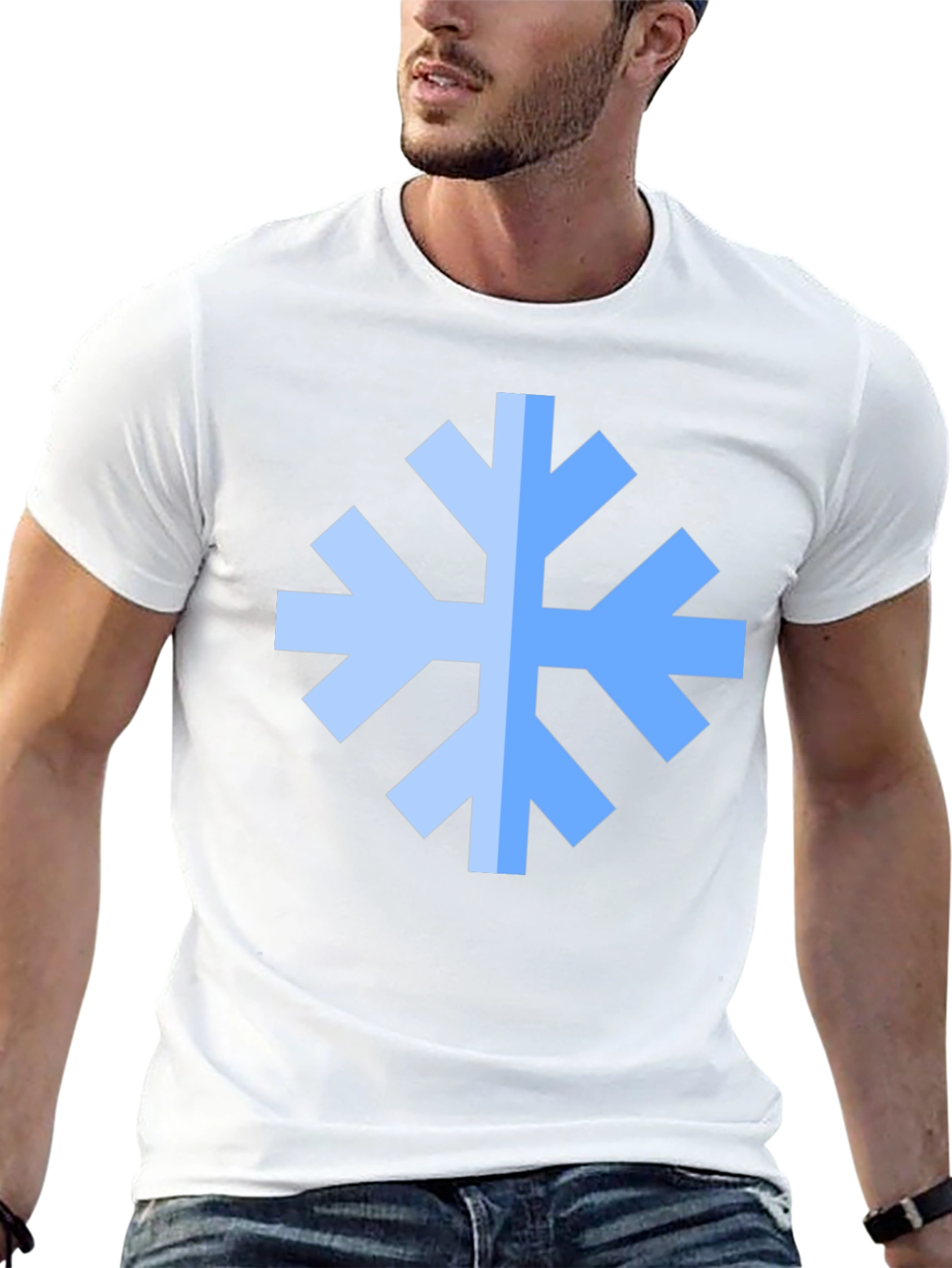 Geometric Snowflake Black T-Shirt