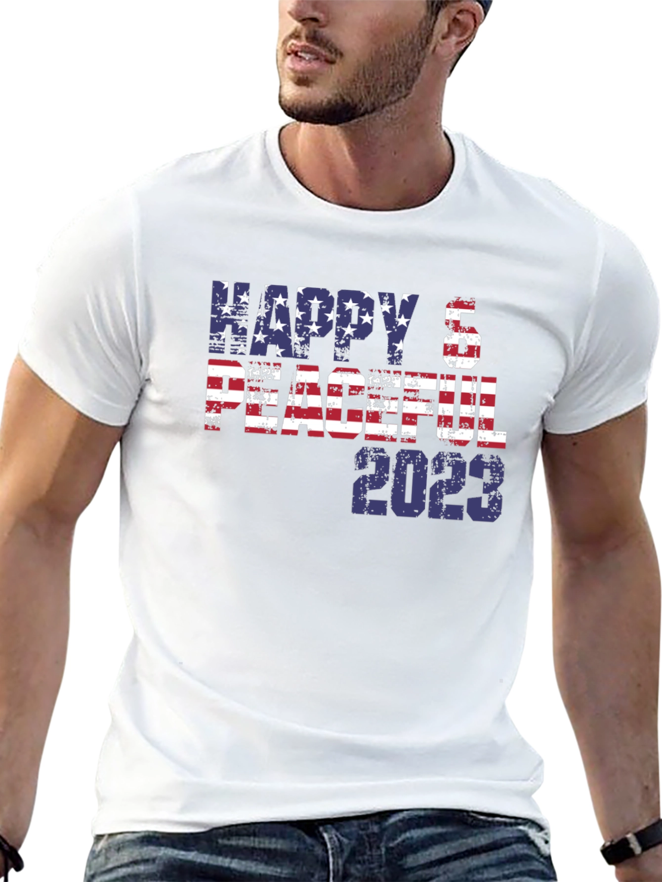 Happy & Peaceful 2023 Patriotic T-Shirt