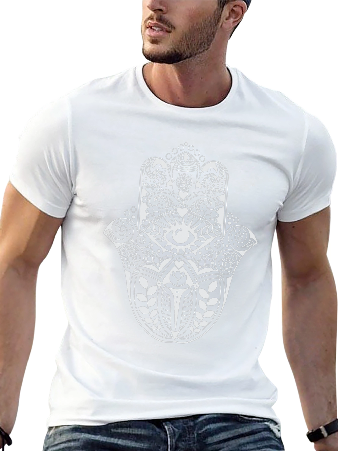 Hamsa Hand Graphic T-Shirt - Black