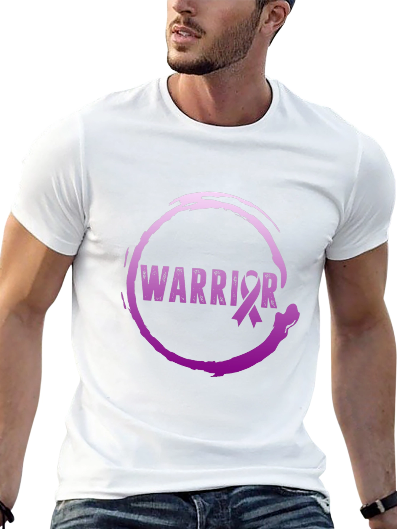 Warrior Ribbon Graphic Tee - Black