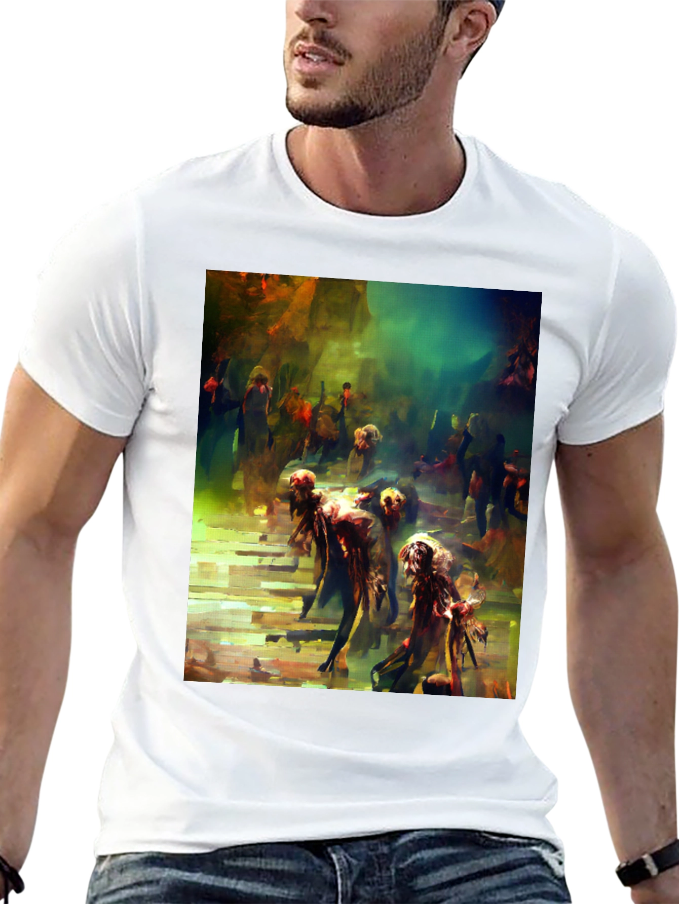 Artistic Zombie Throng Graphic Tee
