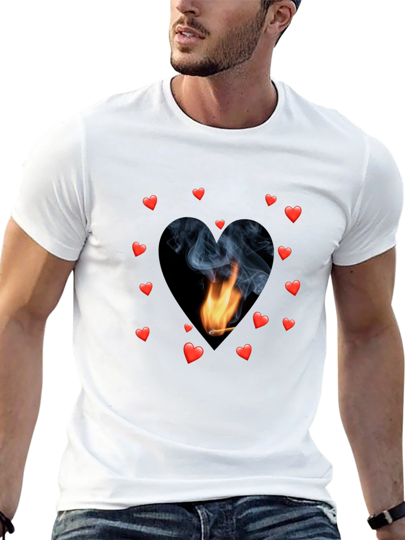 Heart Flame Tee - Black Graphic T-Shirt