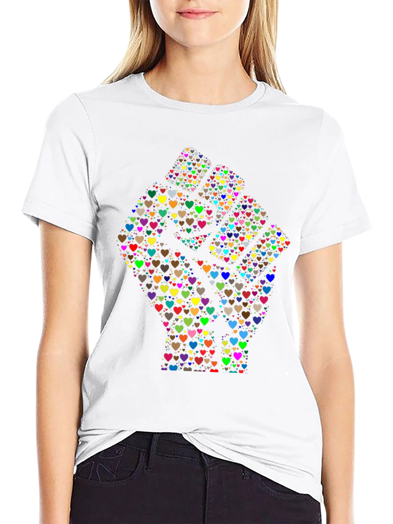 Heart Fist Graphic Black T-Shirt