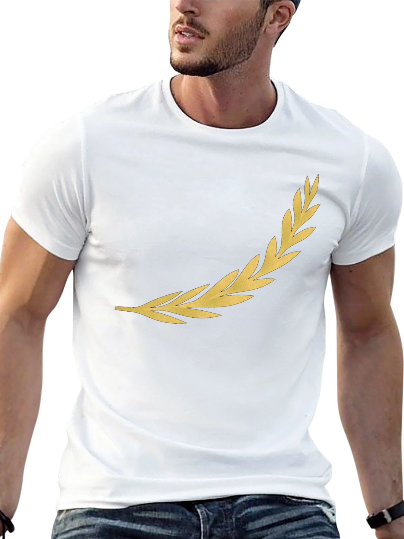 Golden Laurel Wreath Black T-Shirt
