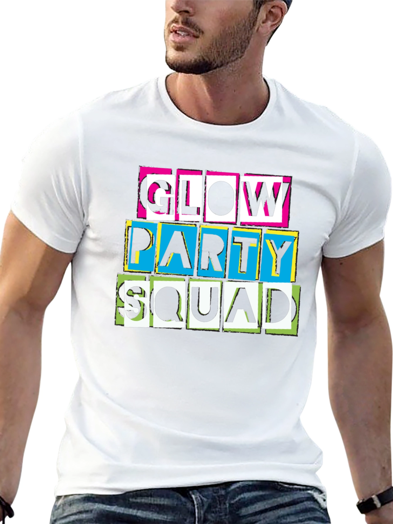 Glow Party Squad Graphic Tee - Black