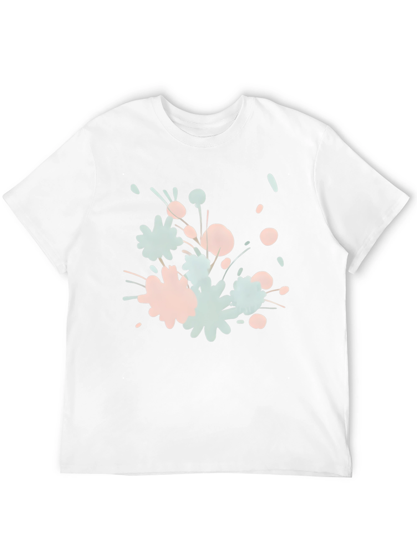 Abstract Floral Print Black T-Shirt