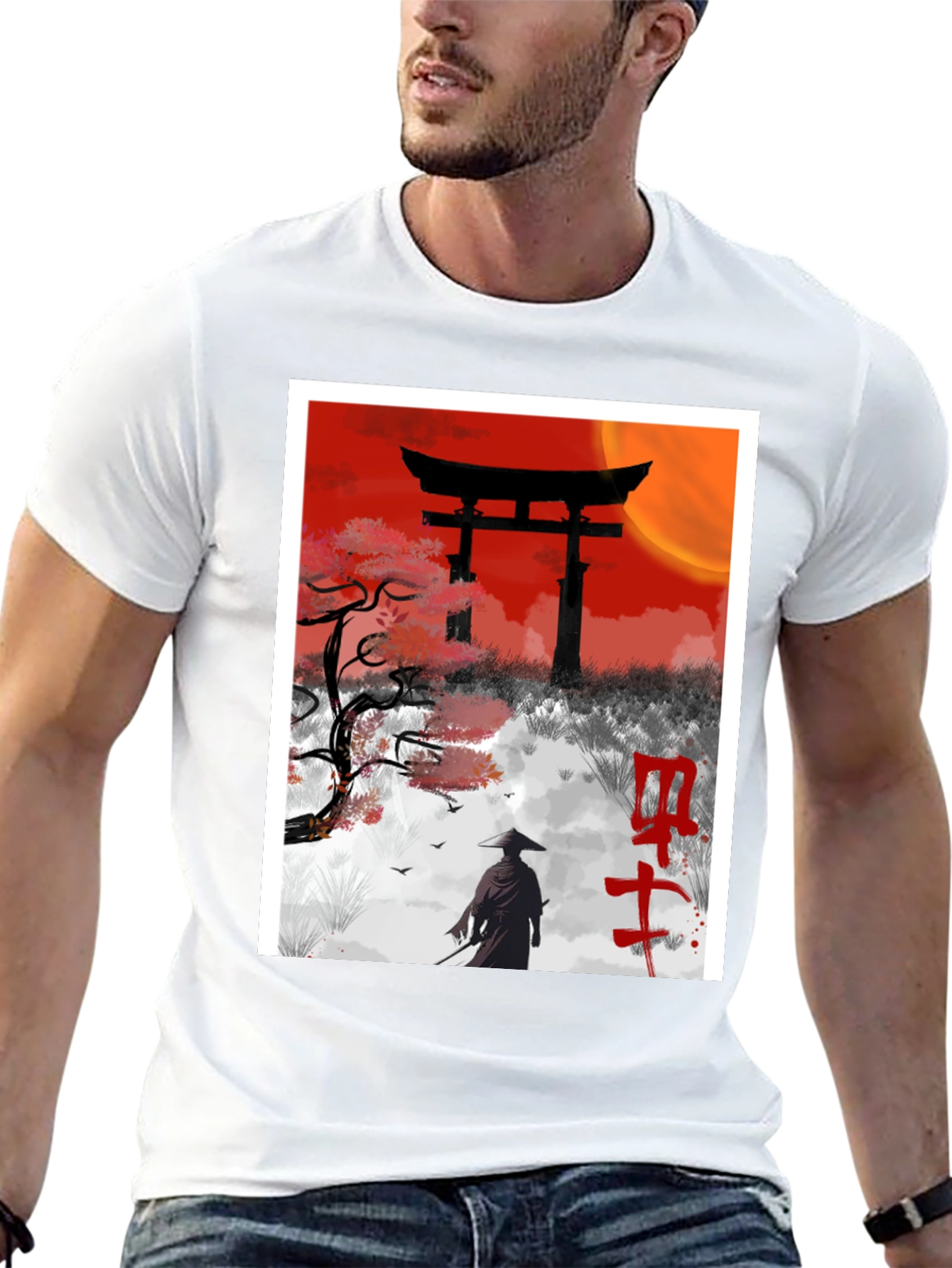Samurai Silhouette Graphic Tee