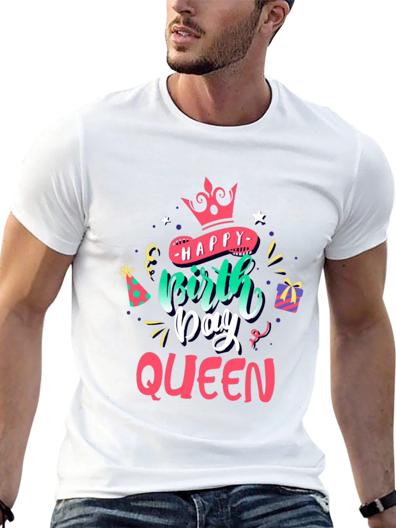 Happy Birthday Queen Black T-Shirt