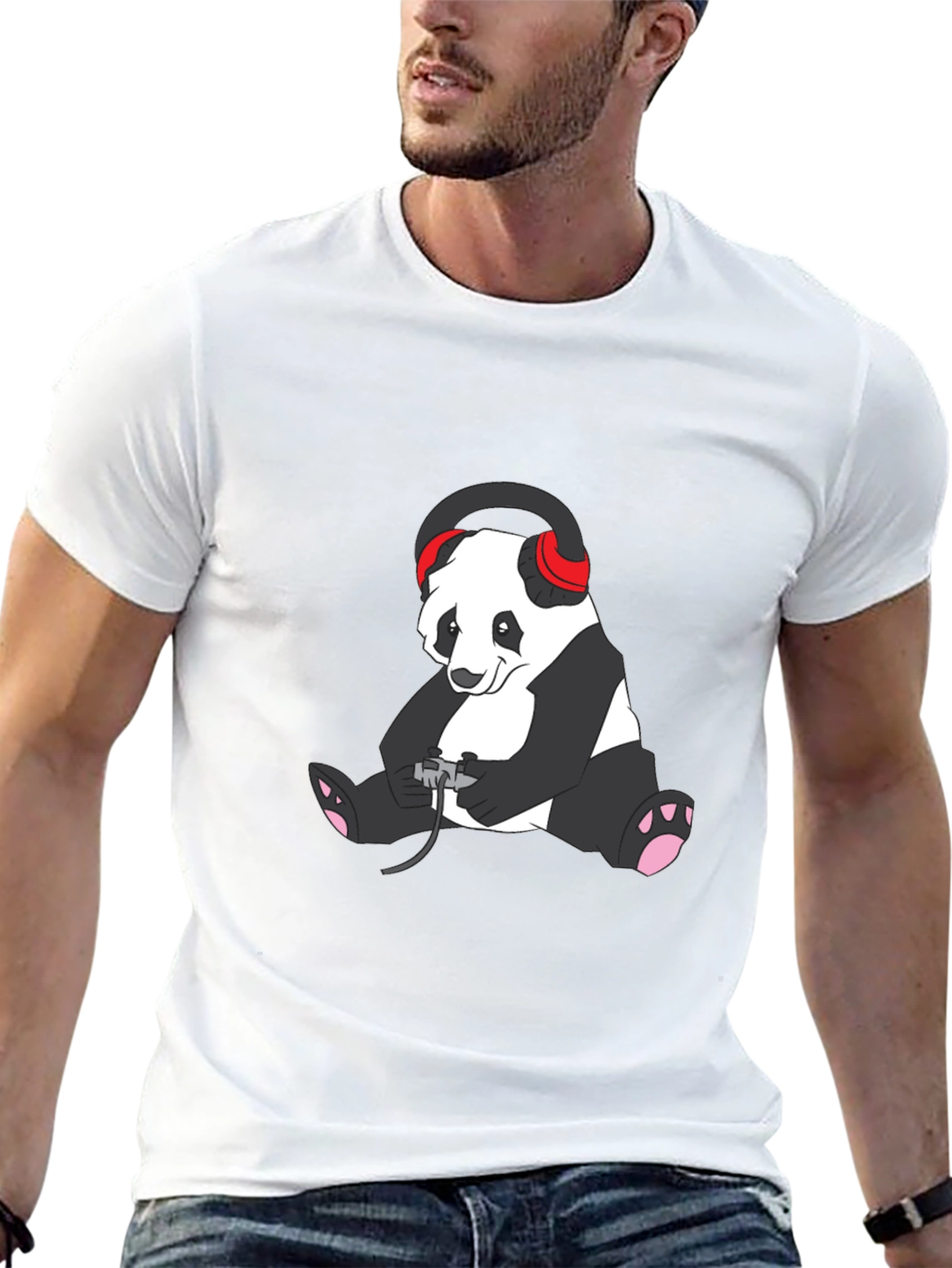Gamer Panda T-Shirt - Black