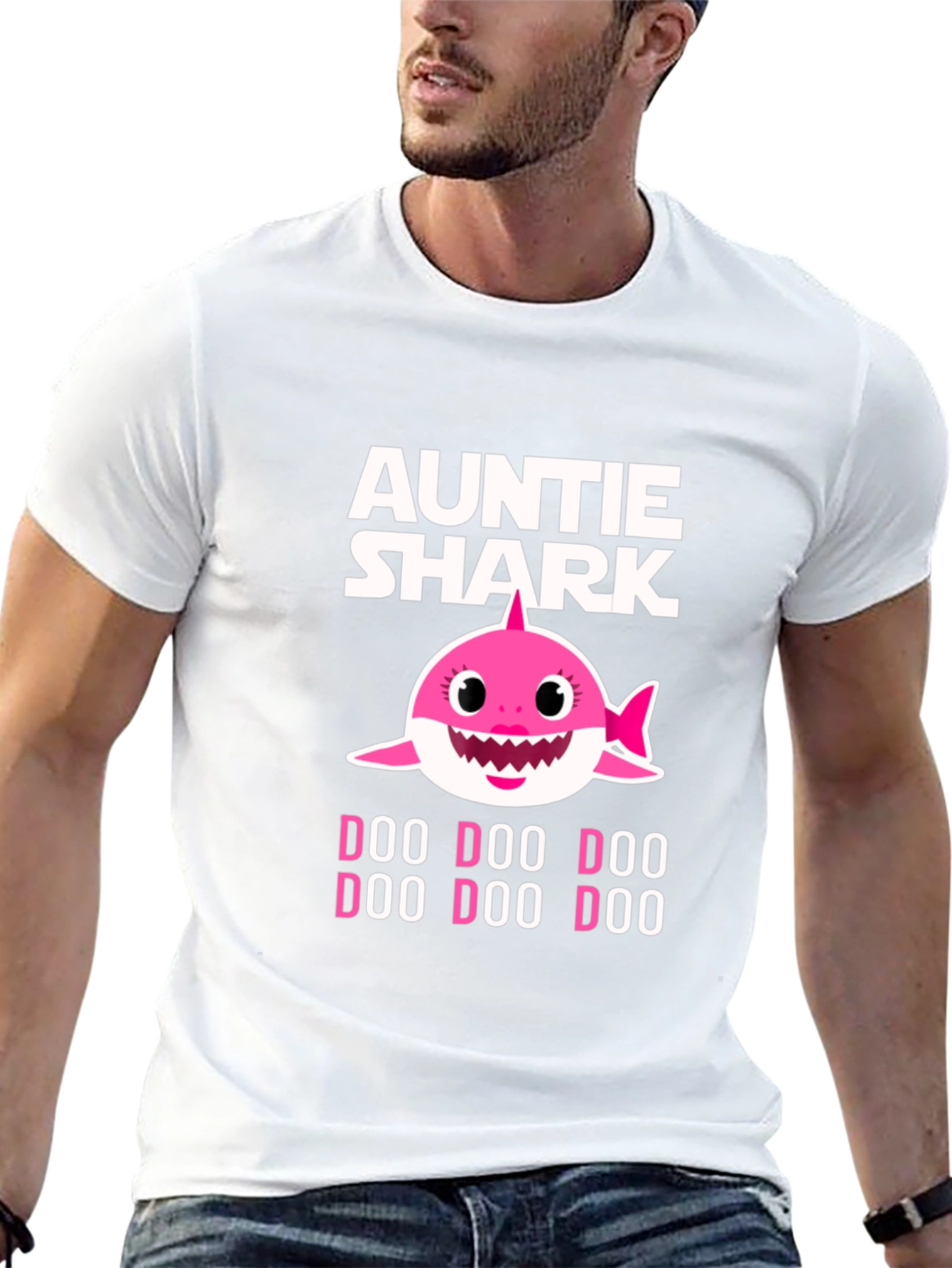 Auntie Shark Doo Doo Doo Funny Graphic T-Shirt