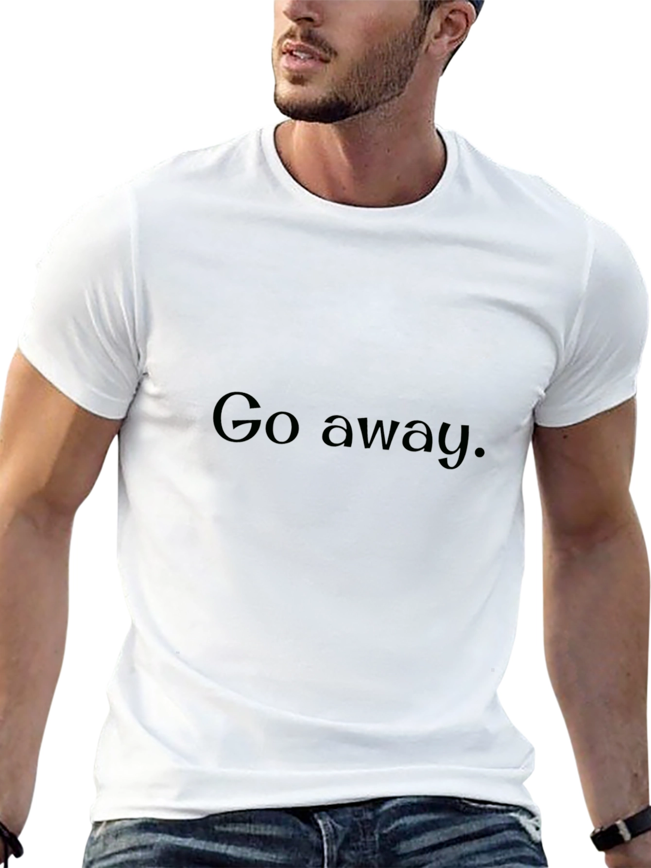 Go Away Graphic T-Shirt - Black Casual Tee