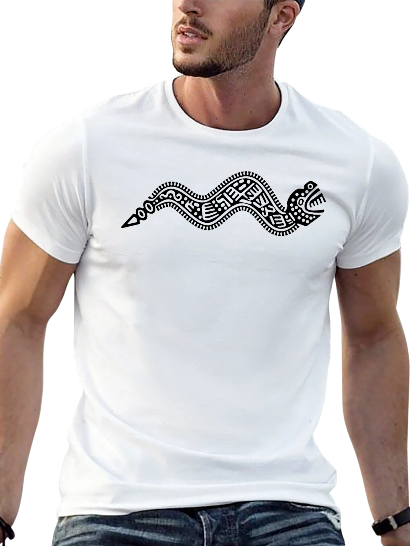 Aztec Serpent Tee - Mens Black T-Shirt