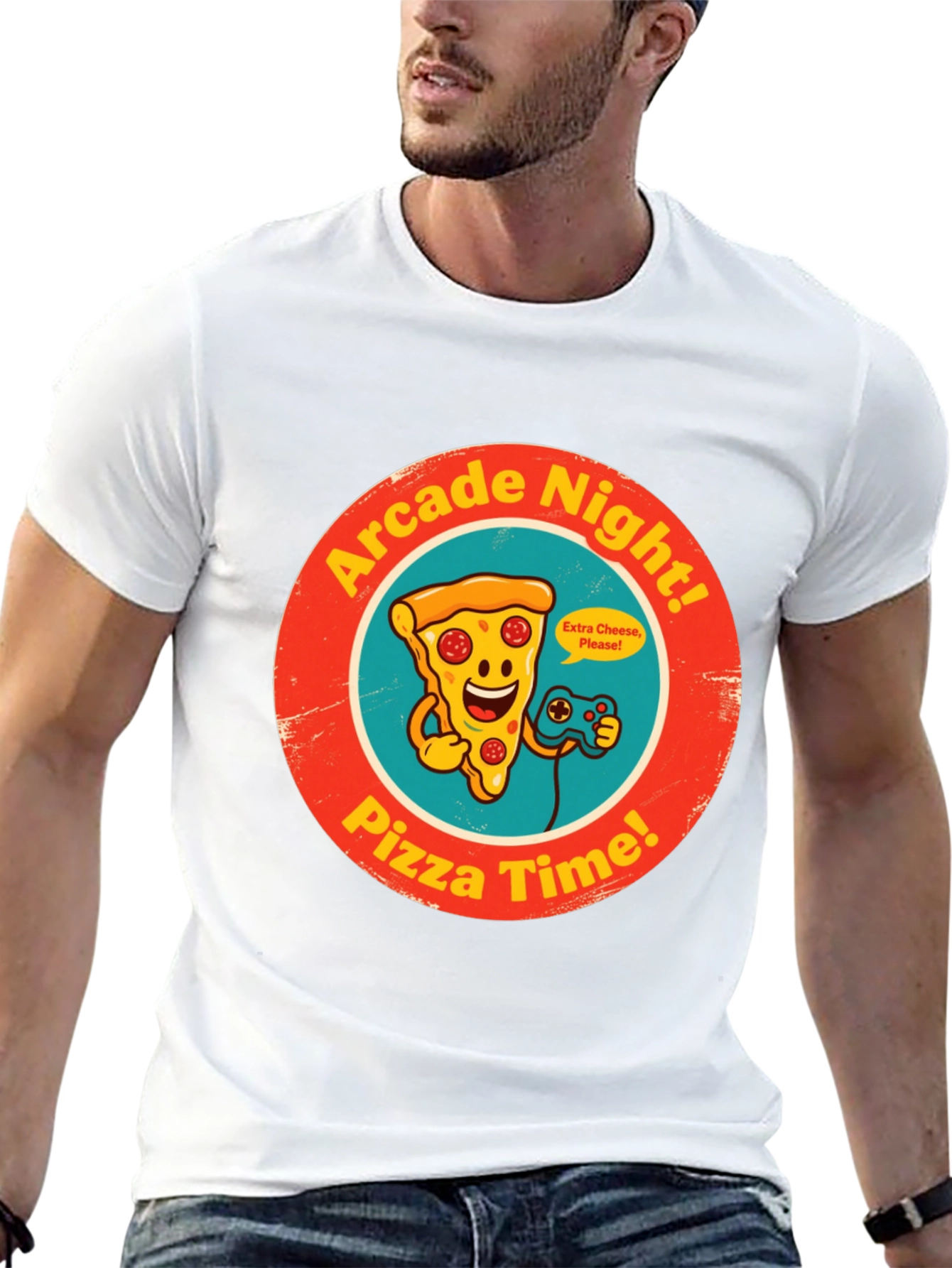 Arcade Night Pizza Time Graphic Tee