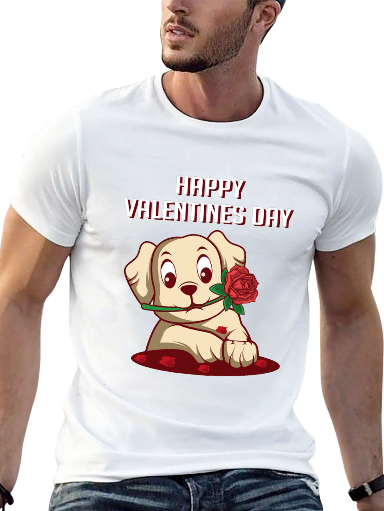 Happy Valentines Day Puppy Graphic Tee