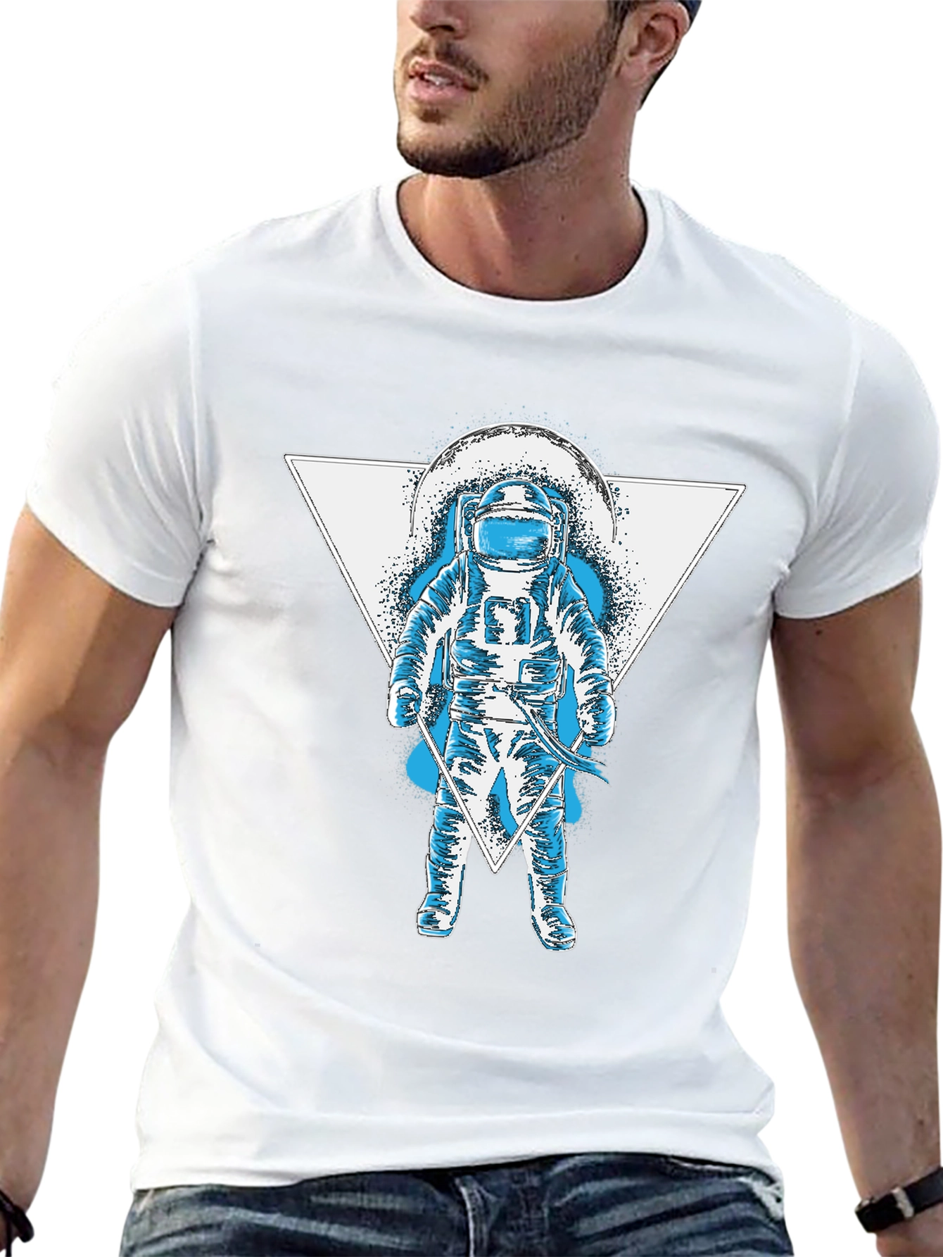 Astronaut Triangle Graphic T-Shirt