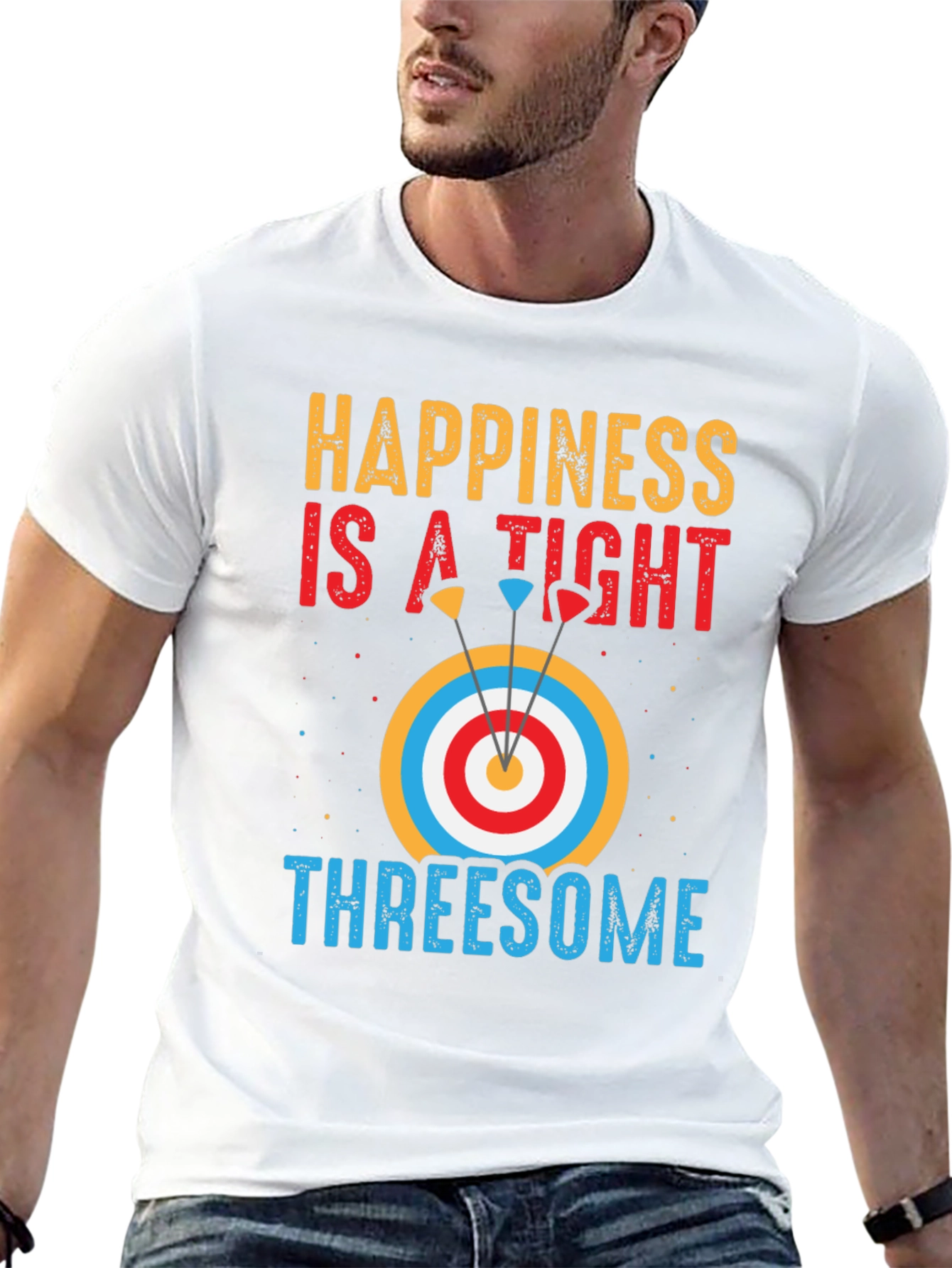 Happiness Archery T-Shirt: Tight Threesome Graphic Tee