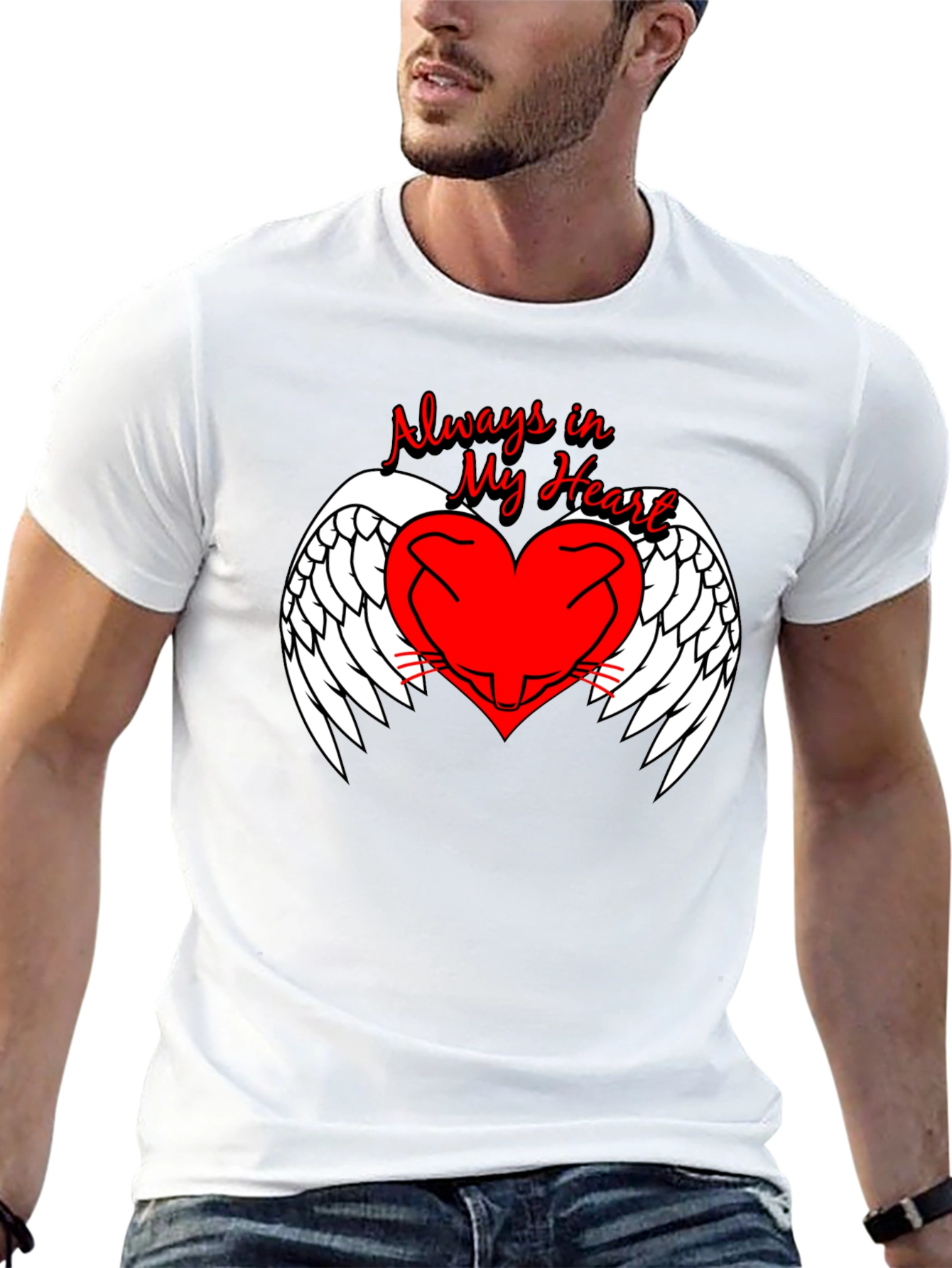 Always in My Heart Angel Wings Graphic Tee