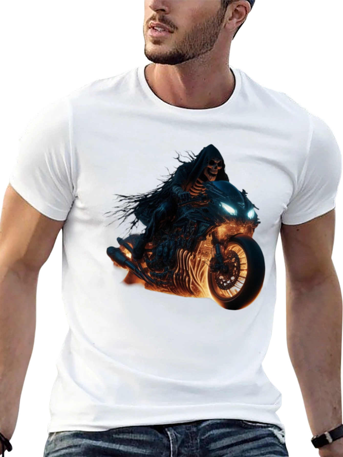 Grim Reaper Biker T-Shirt - Ride Into the Afterlife