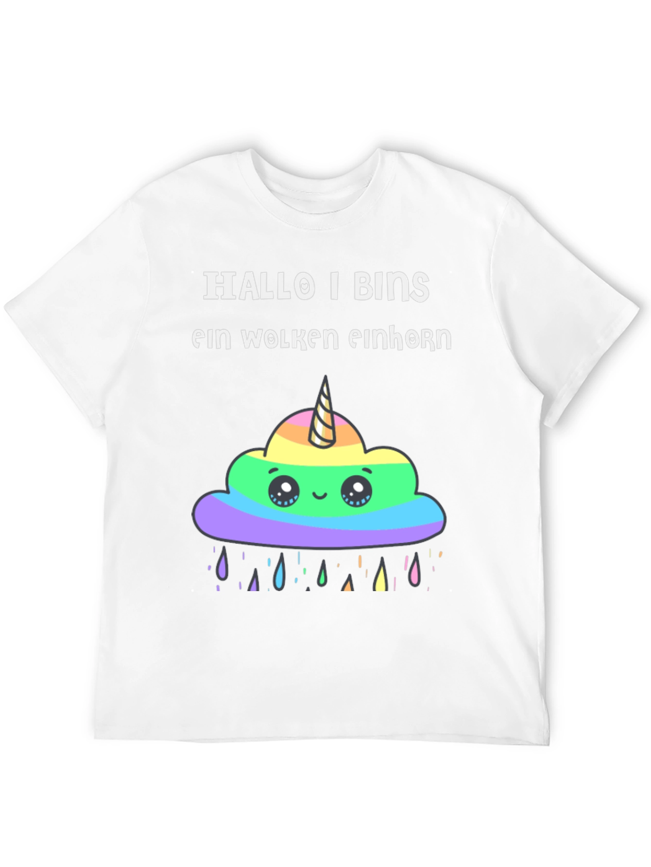 Hallo I Bins Wolken Einhorn T-Shirt