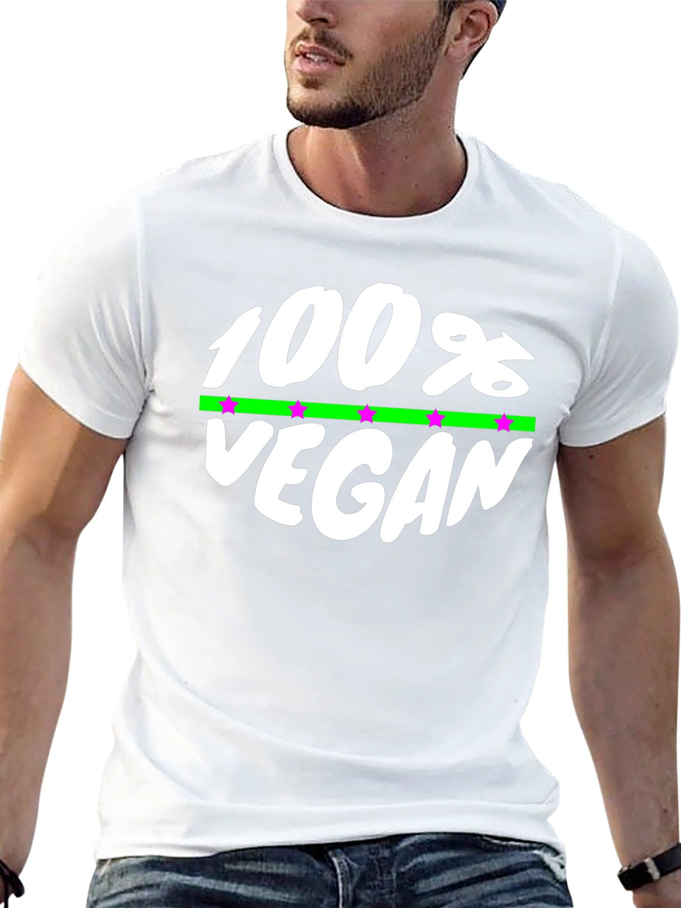 100% Vegan Graphic Tee - Black