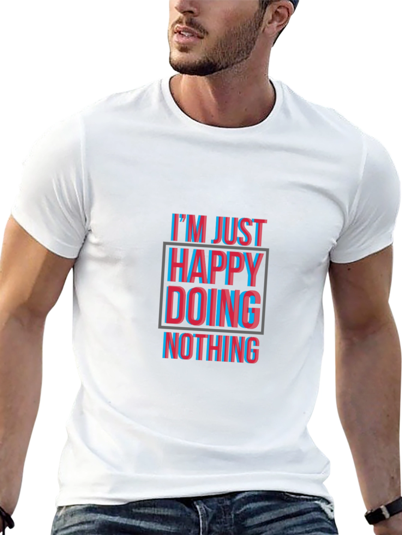 Happy Doing Nothing Black T-Shirt