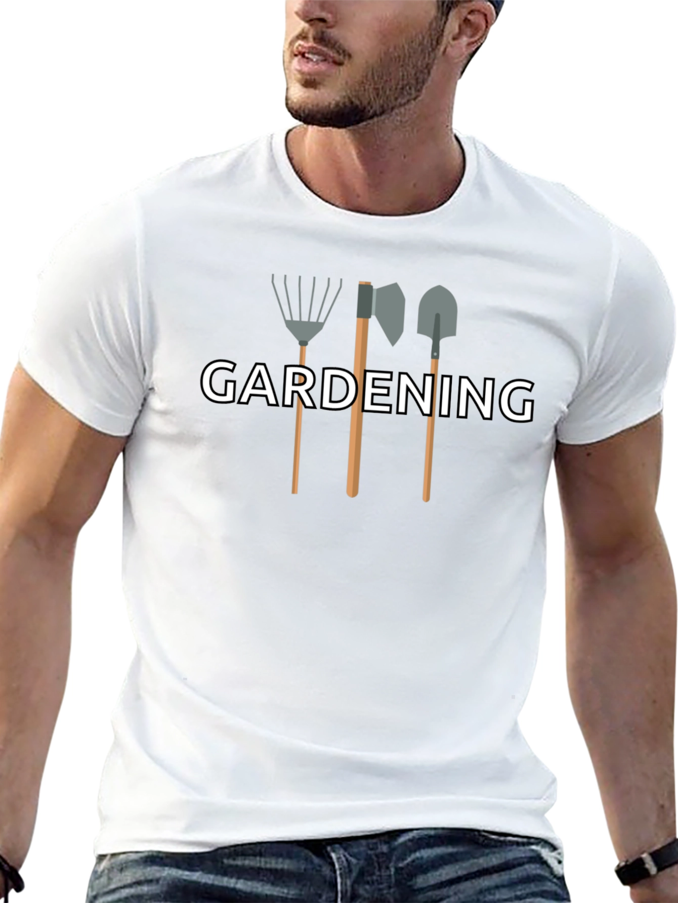 Gardening Tools Graphic Tee - Black