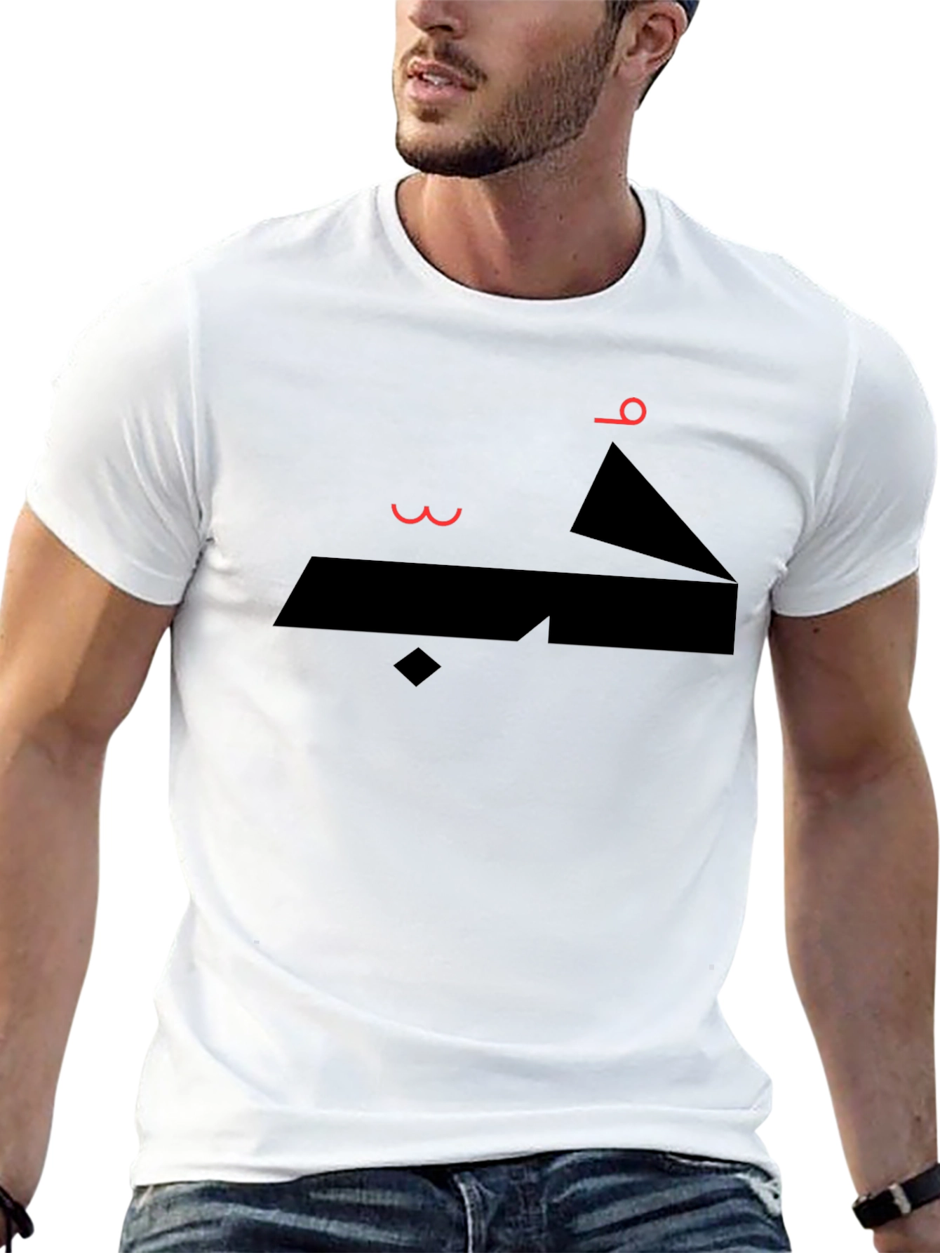 Abstract Arabic Graphic Print Black T-Shirt