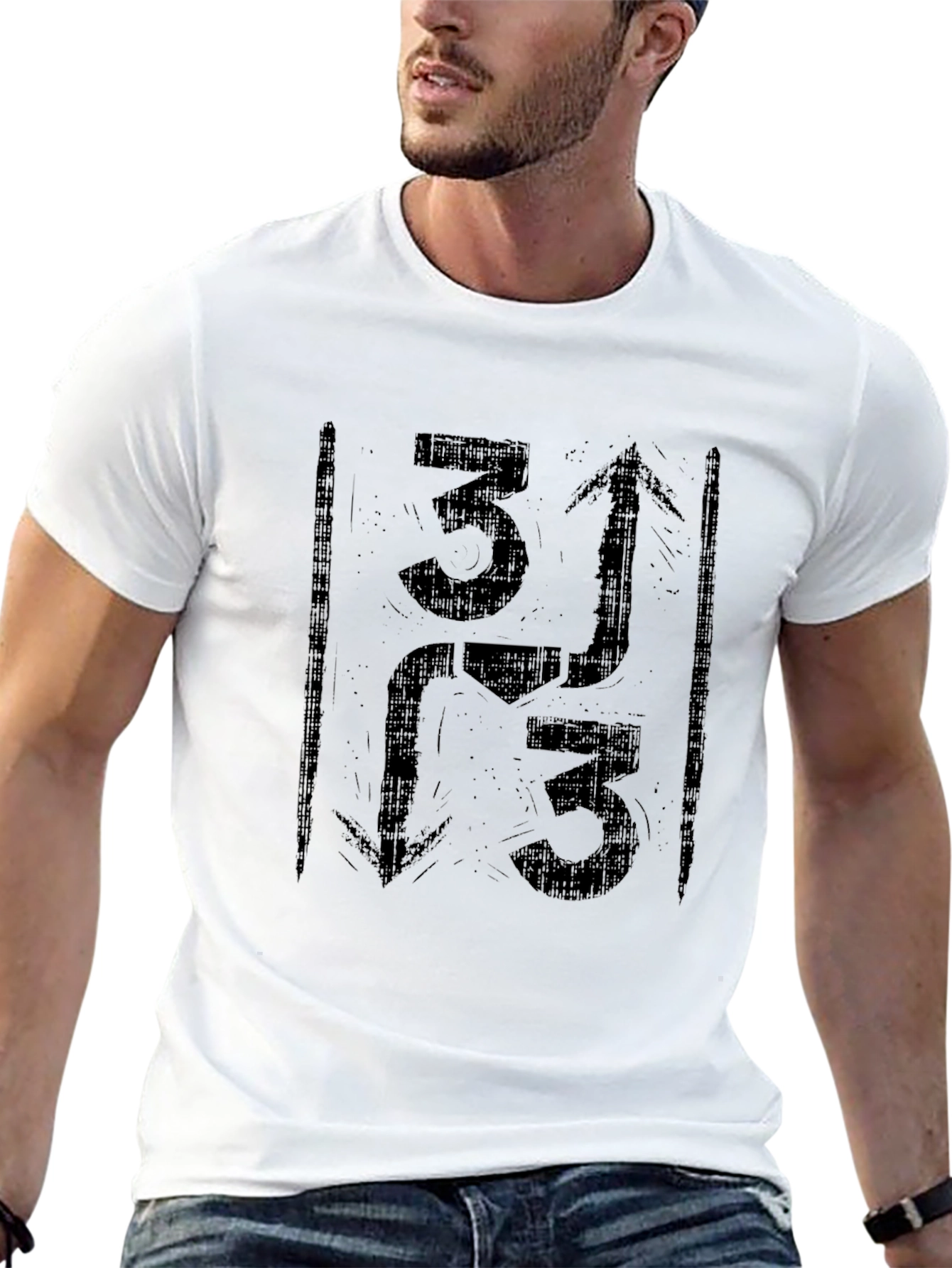 Graphic Tee: 3 Up 3 Down - Black T-Shirt