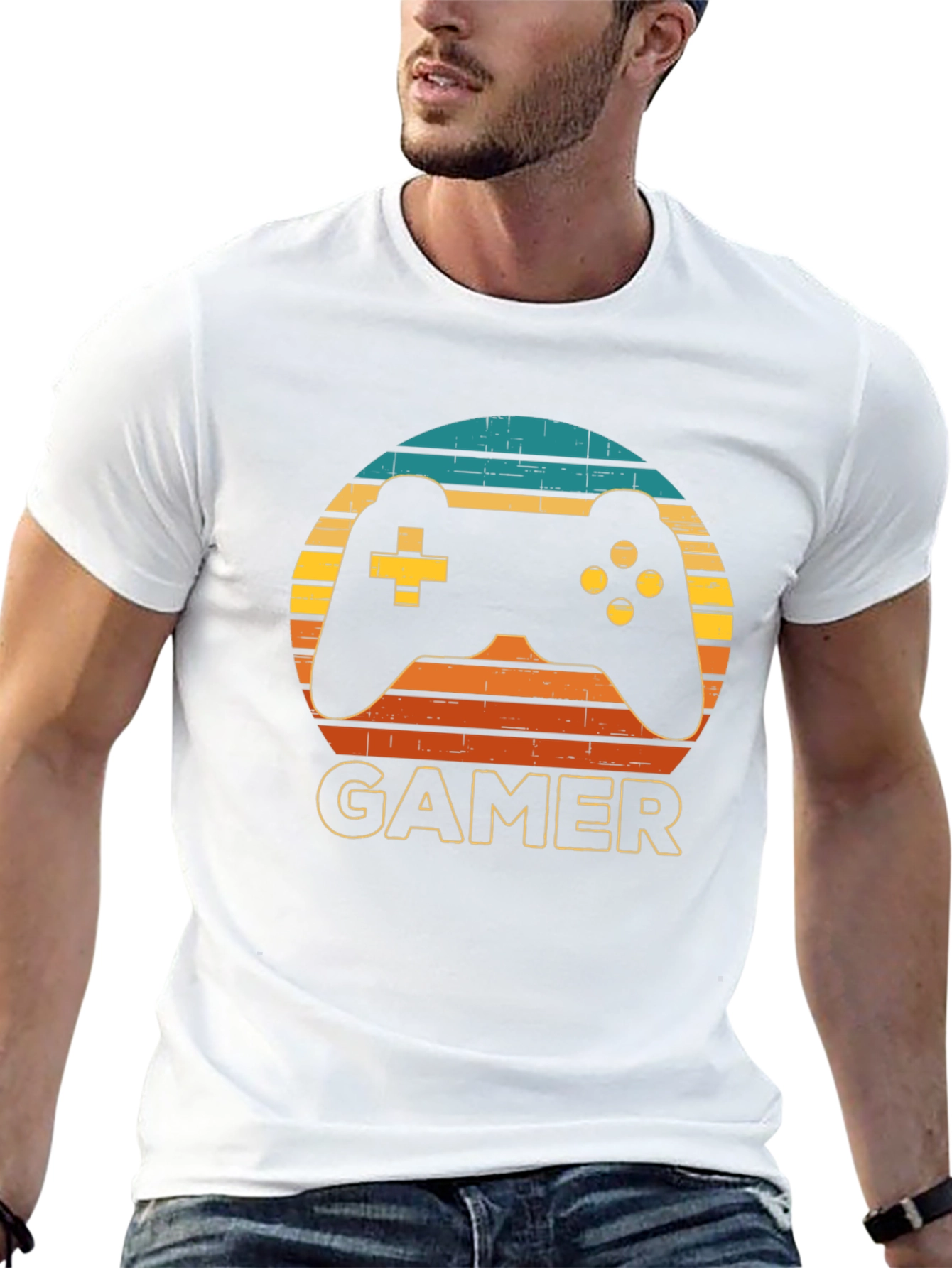Gamer Controller Graphic T-Shirt - Retro Style