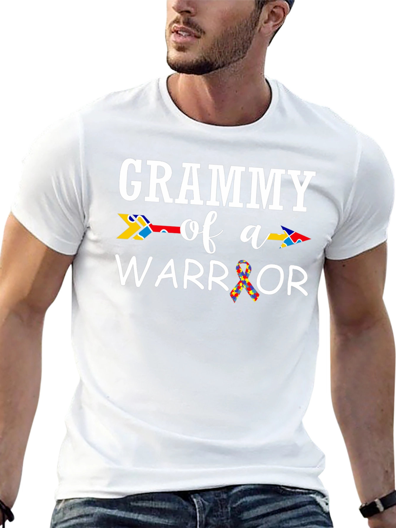 Grammy of a Warrior T-Shirt Autism Awareness