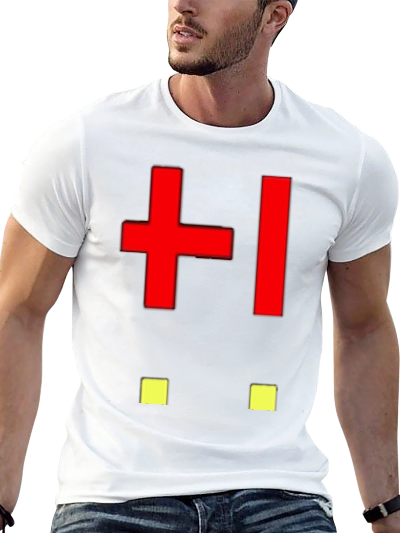 Abstract Pixelated Face Black T-Shirt