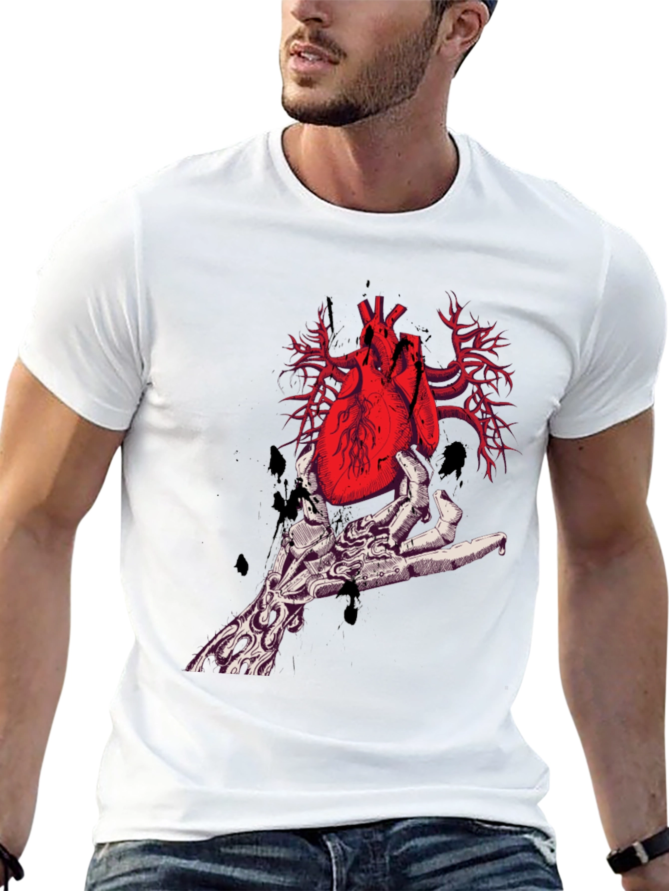 Anatomical Heart T-Shirt - Gothic Style