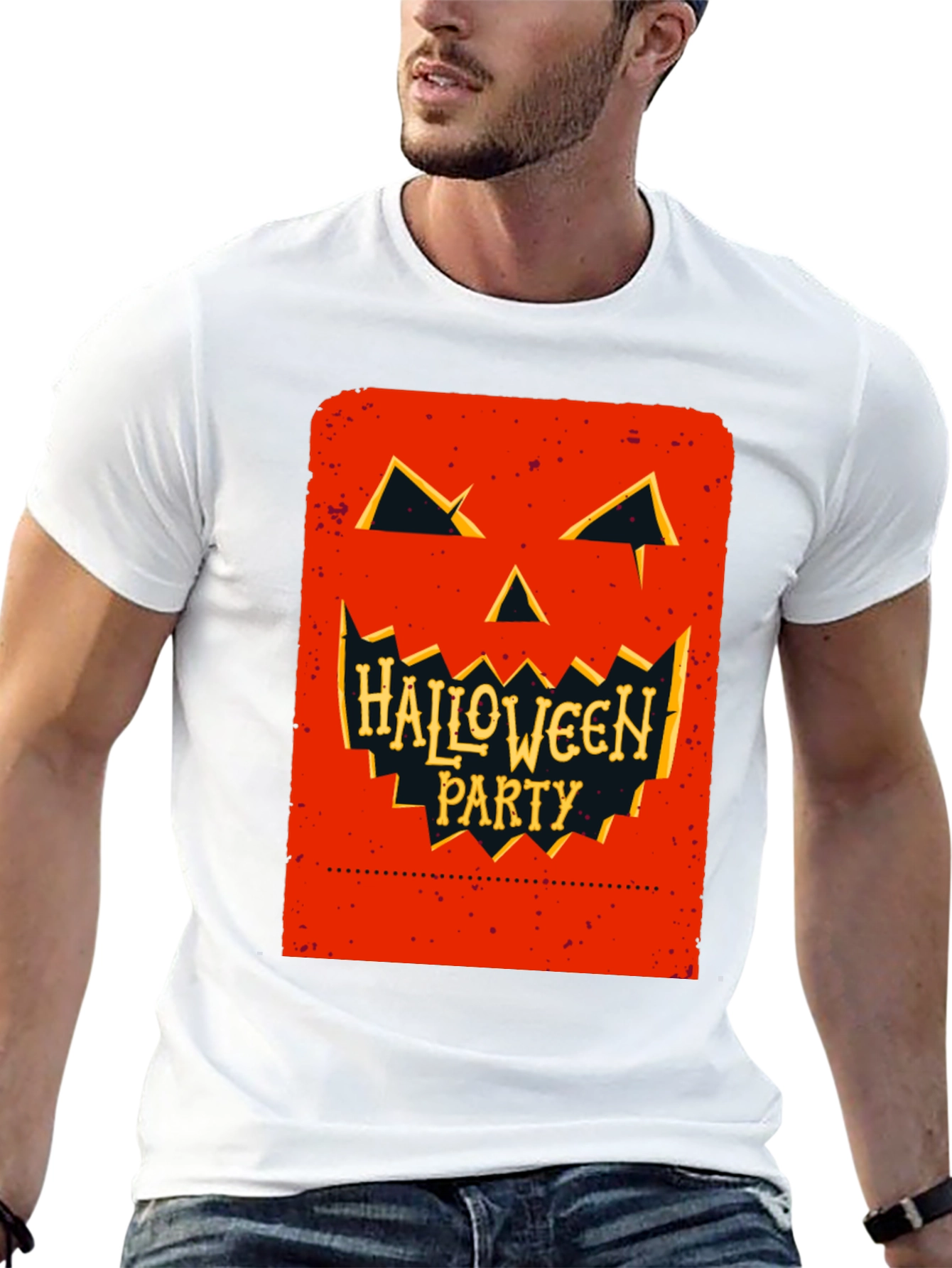 Halloween Party Pumpkin Face Black T-Shirt