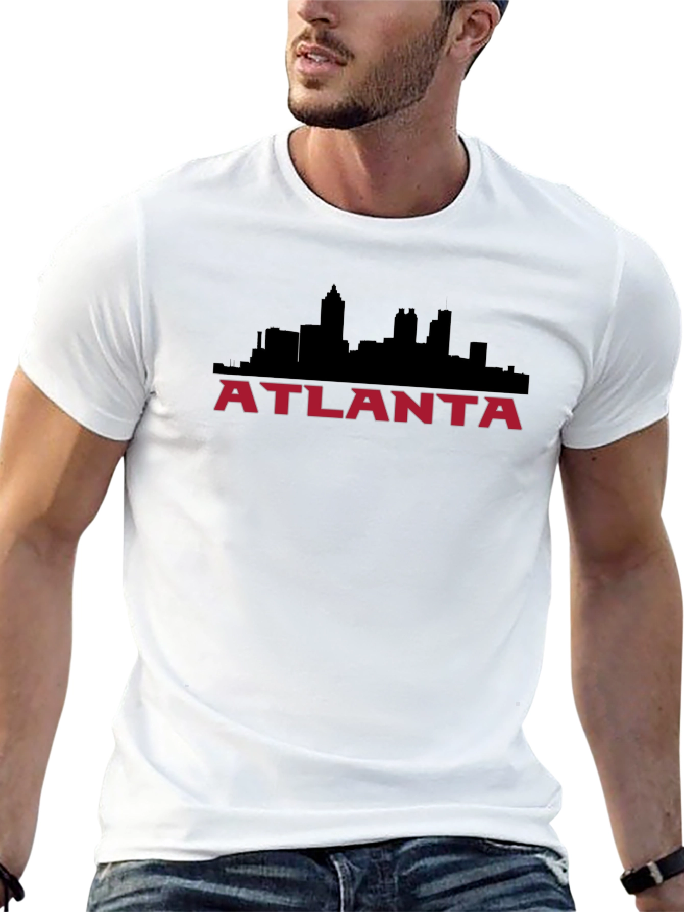 Atlanta Skyline Graphic Tee - Black Cotton Blend