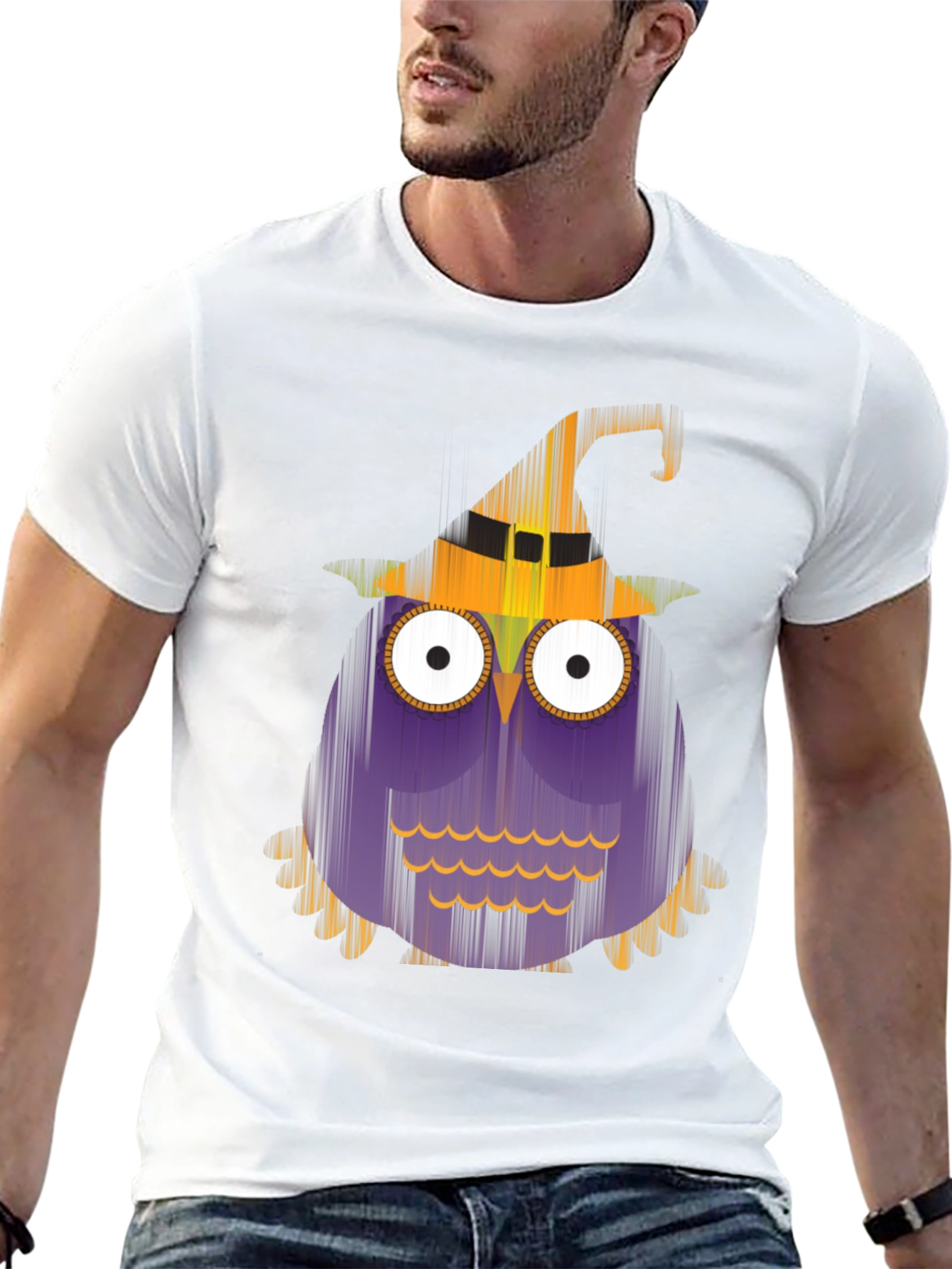 Halloween Owl T-Shirt - Black