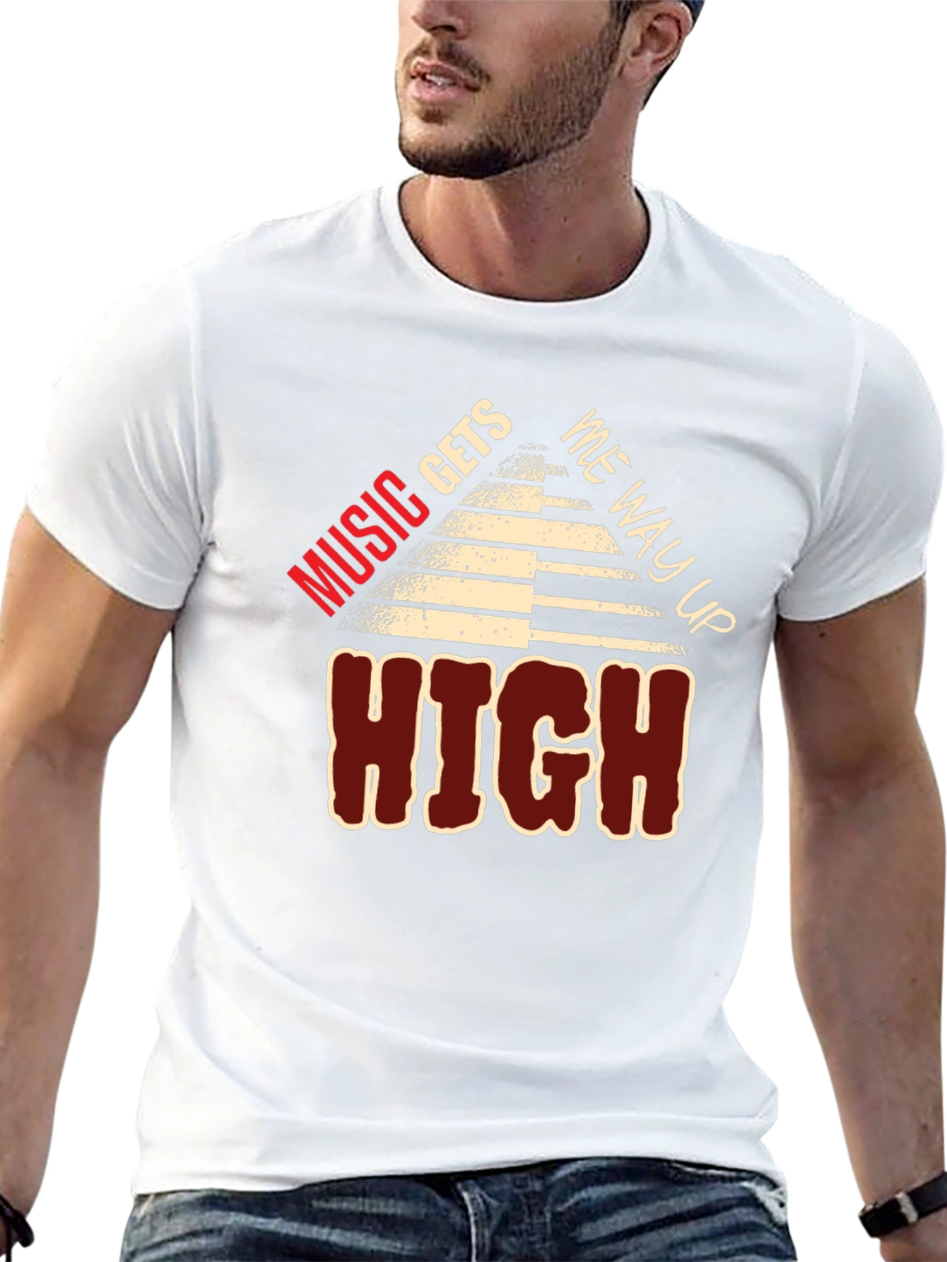 Music Gets Me Way Up High Graphic Tee
