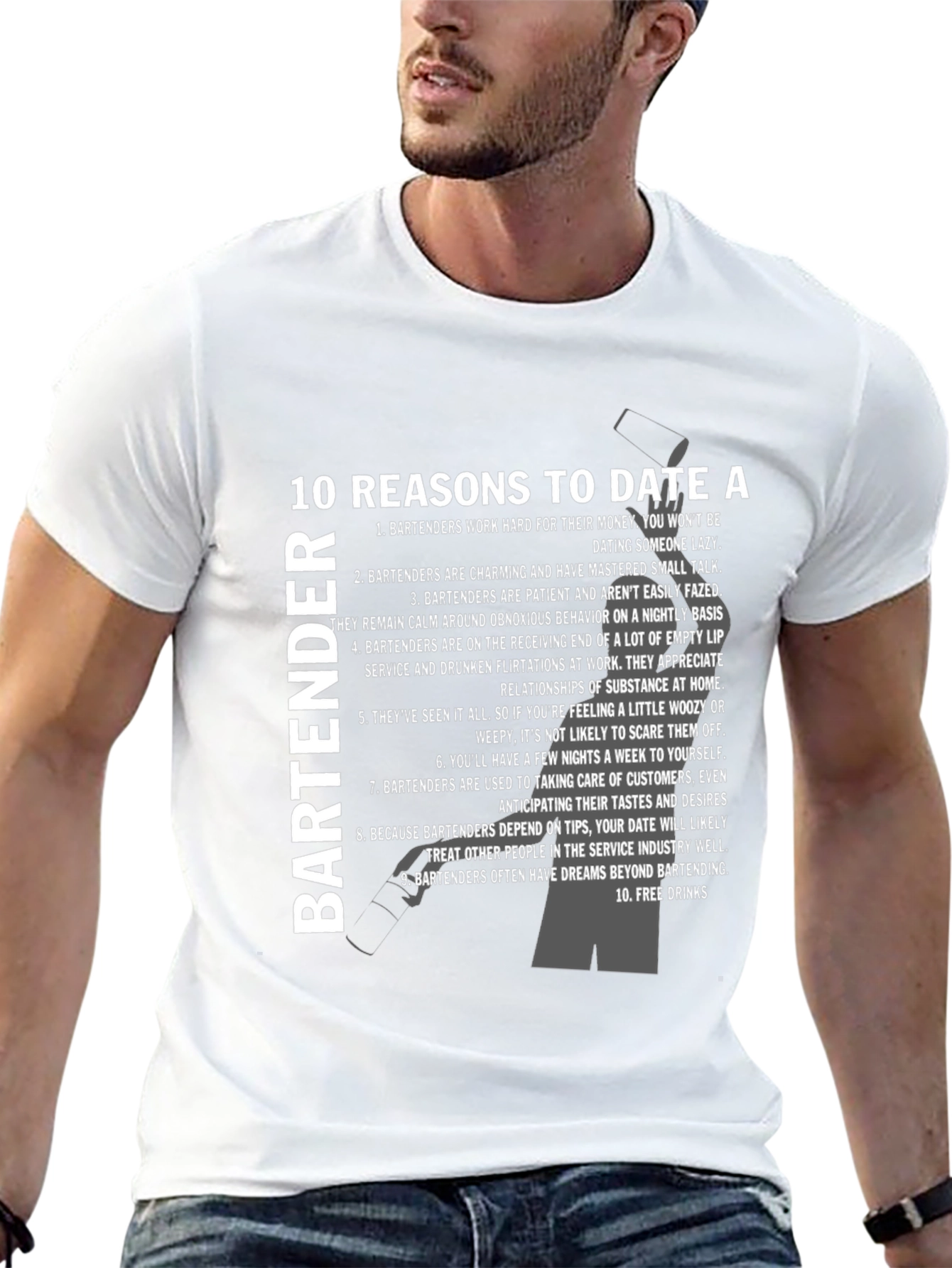 10 Reasons to Date a Bartender T-Shirt - Black