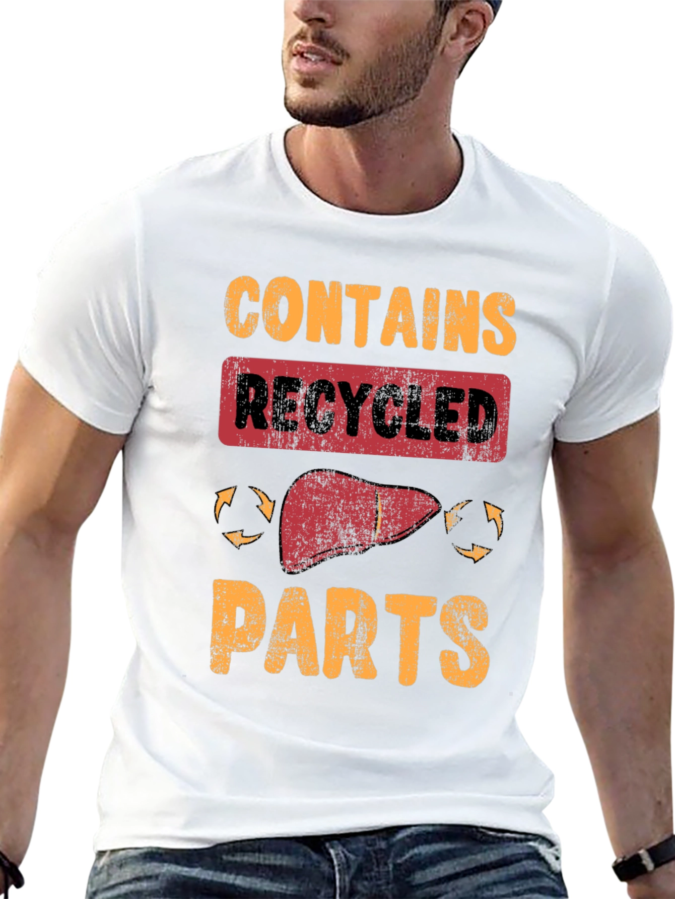 Contains Recycled Parts Novelty Graphic T-Shirt