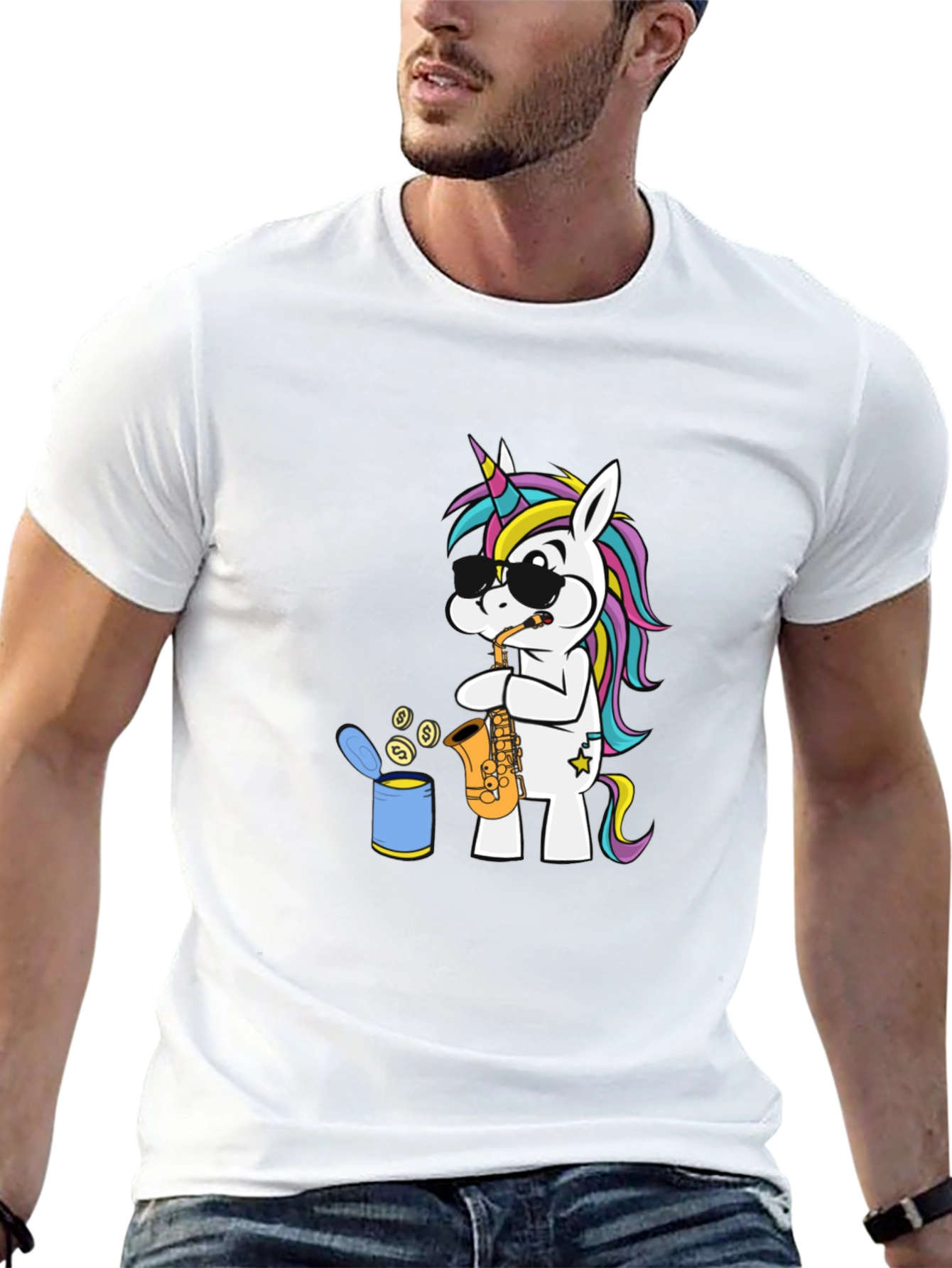 Unicorn Sax Player Graphic Tee