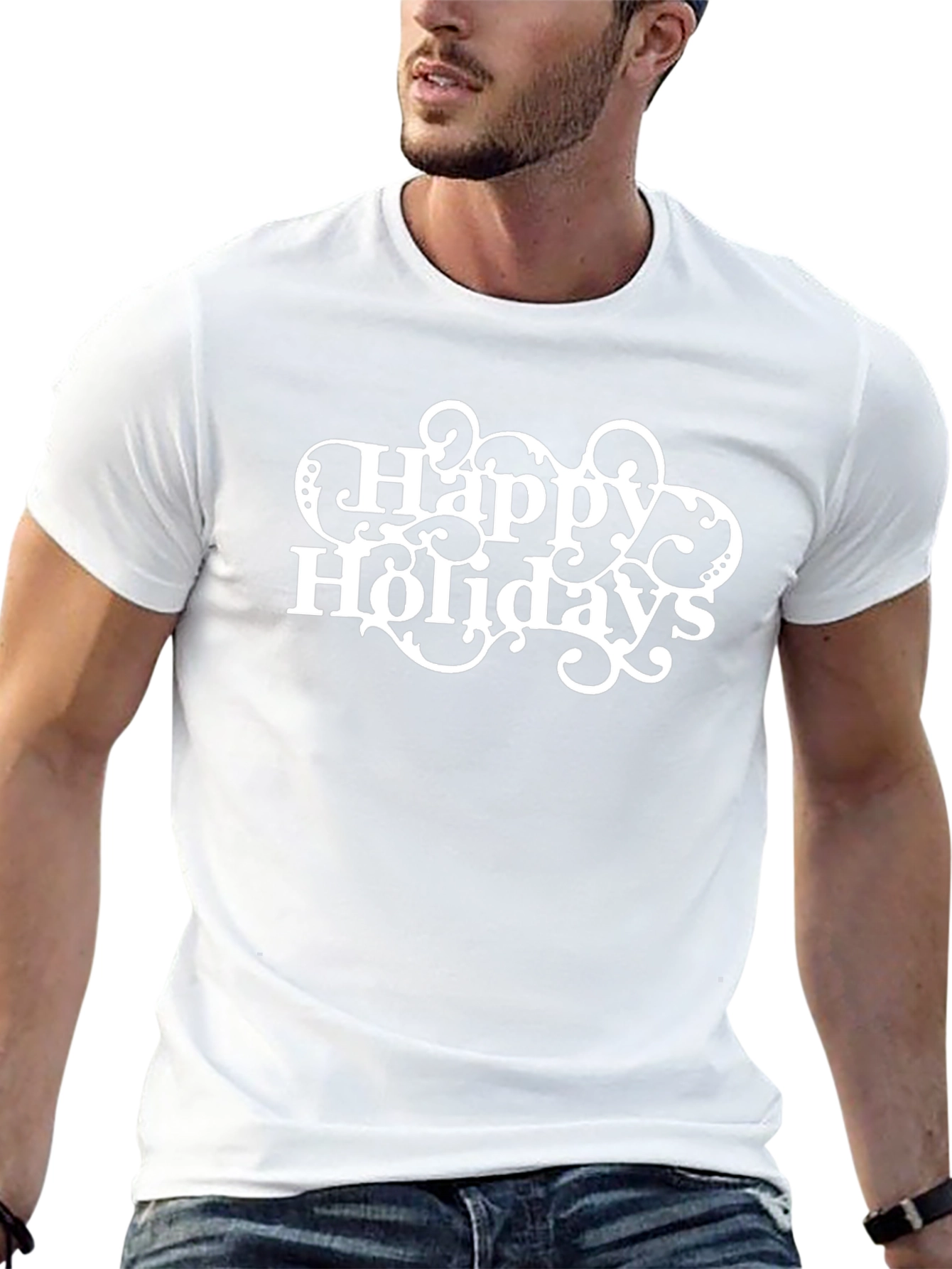 Happy Holidays Graphic Tee - Black
