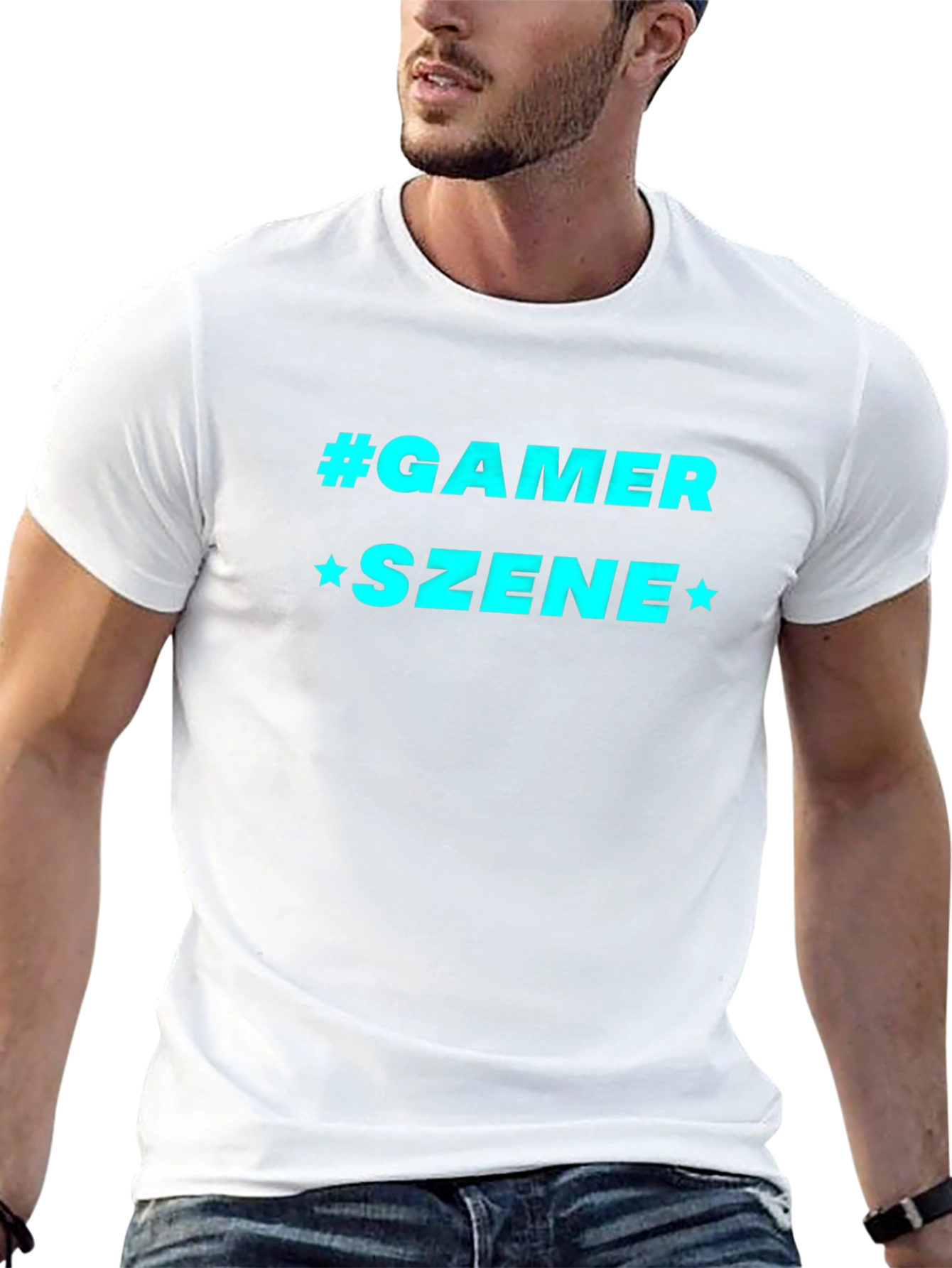Gamer Szene Graphic Tee - Black Cotton Blend T-Shirt