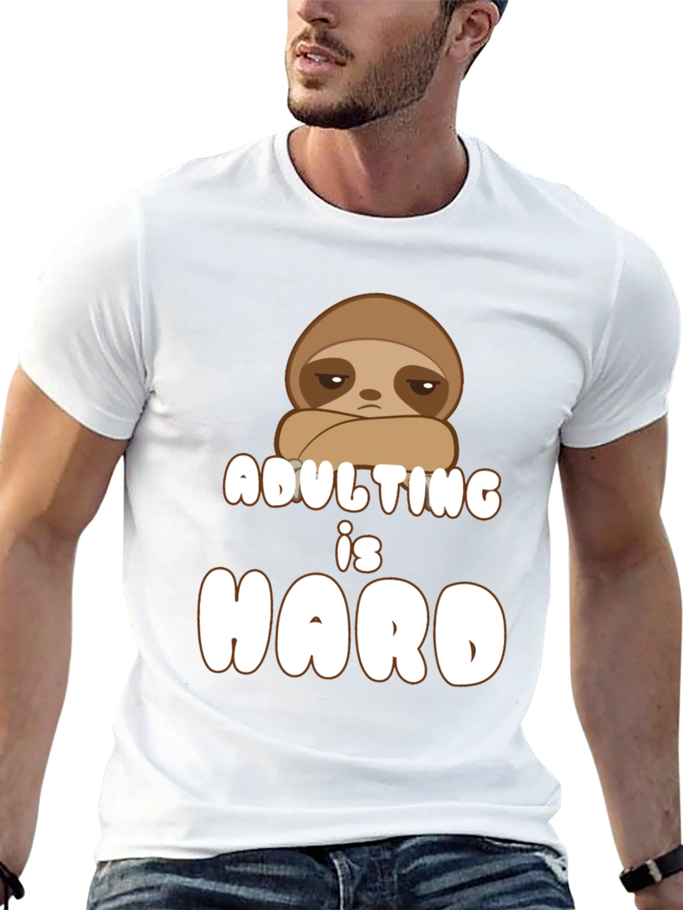 Adulting is Hard Sloth Graphic Tee